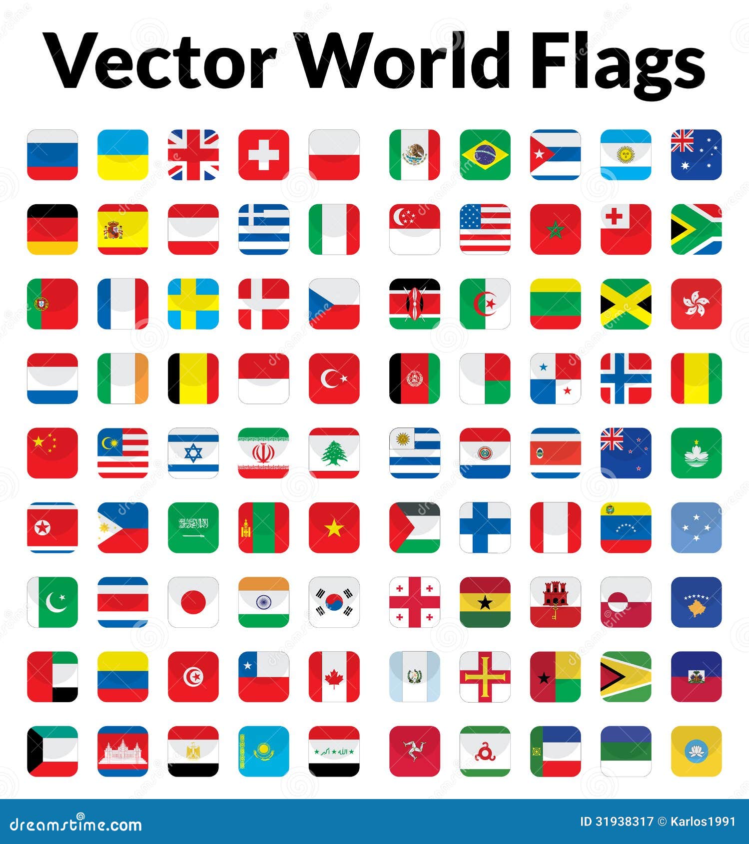 Download Vector World Flags stock vector. Illustration of nation ...