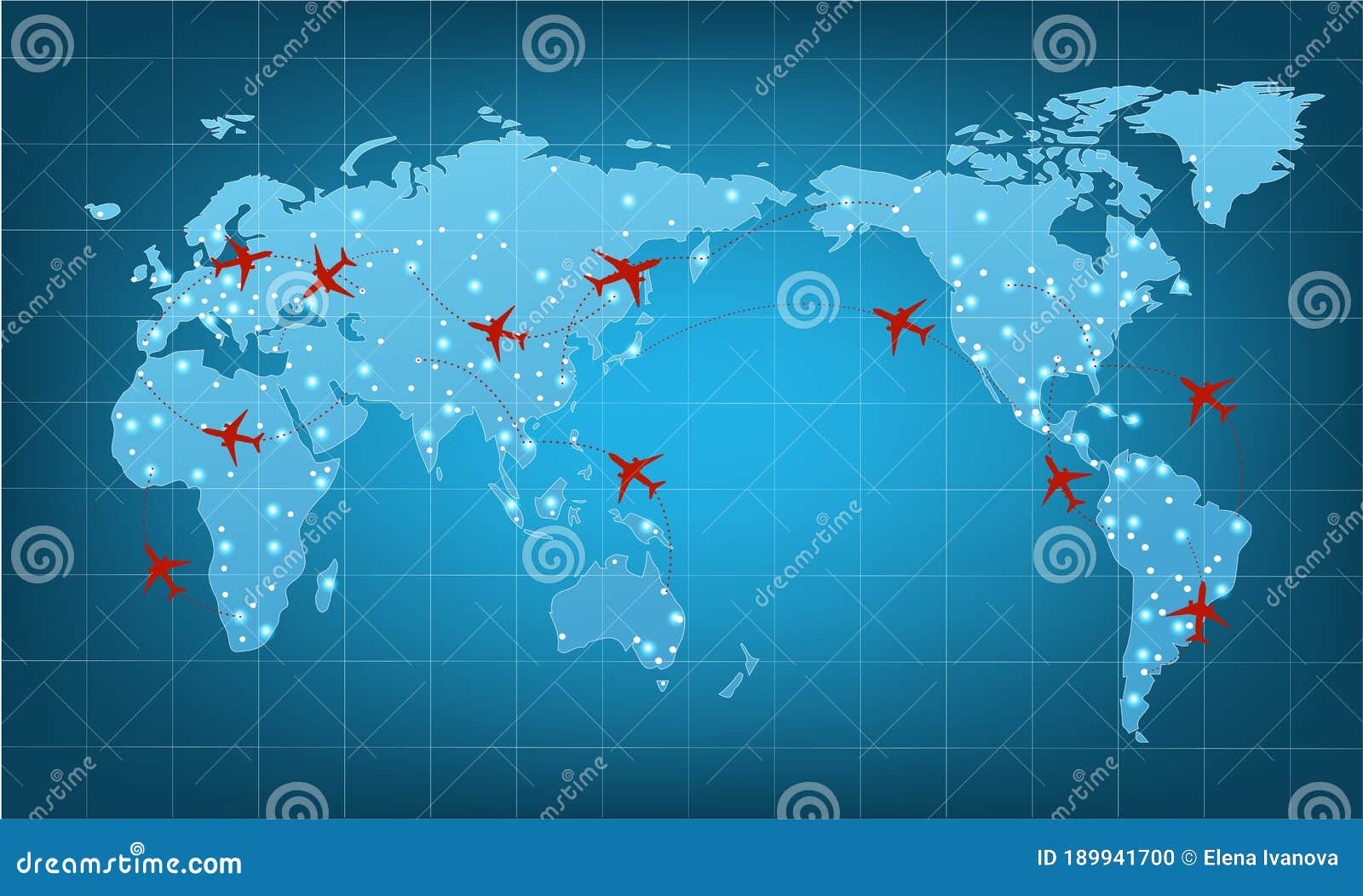 world map air travel