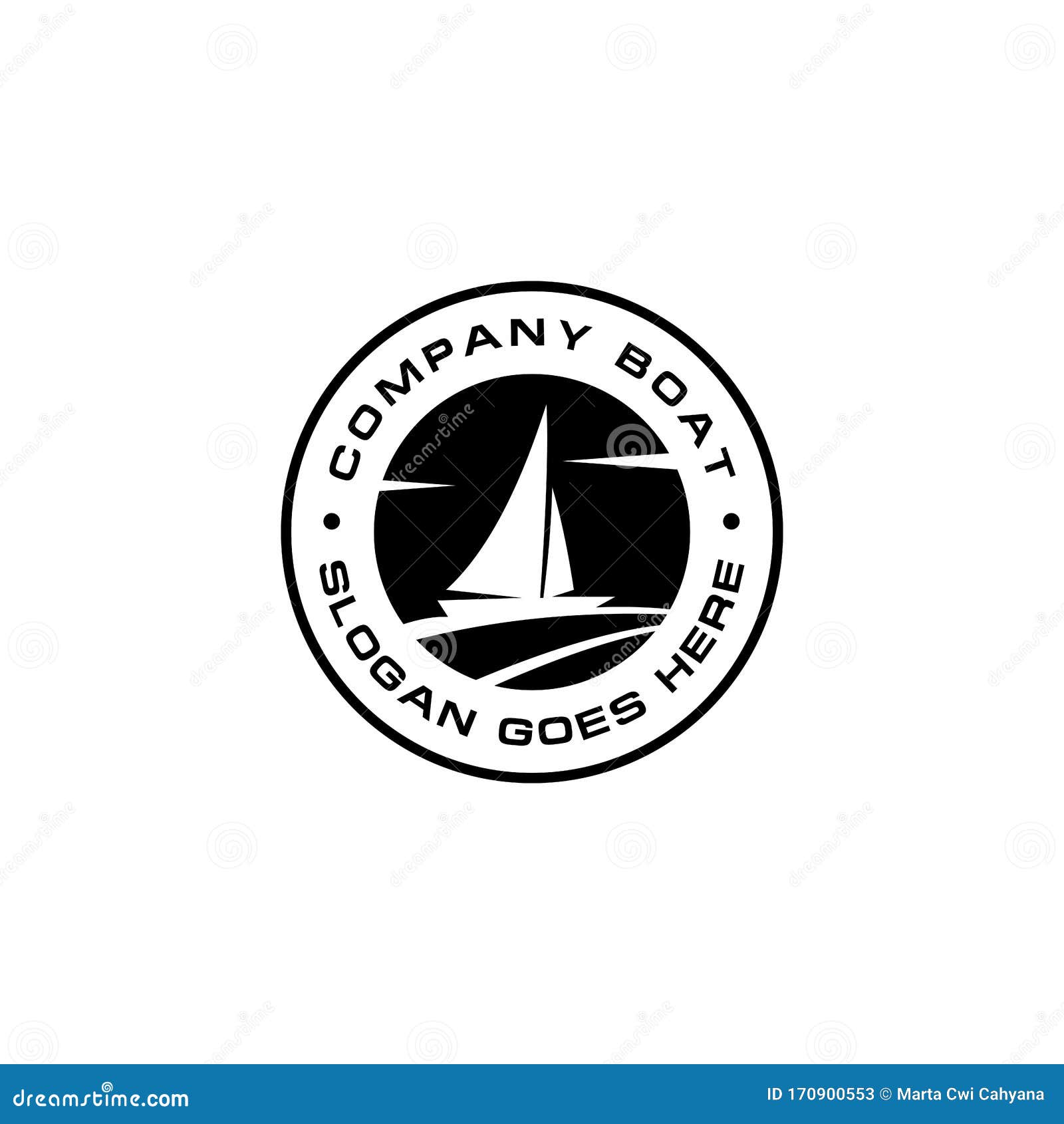 Vector Yacht Emblem Circle Logo Vector Stock Vector Illustration of