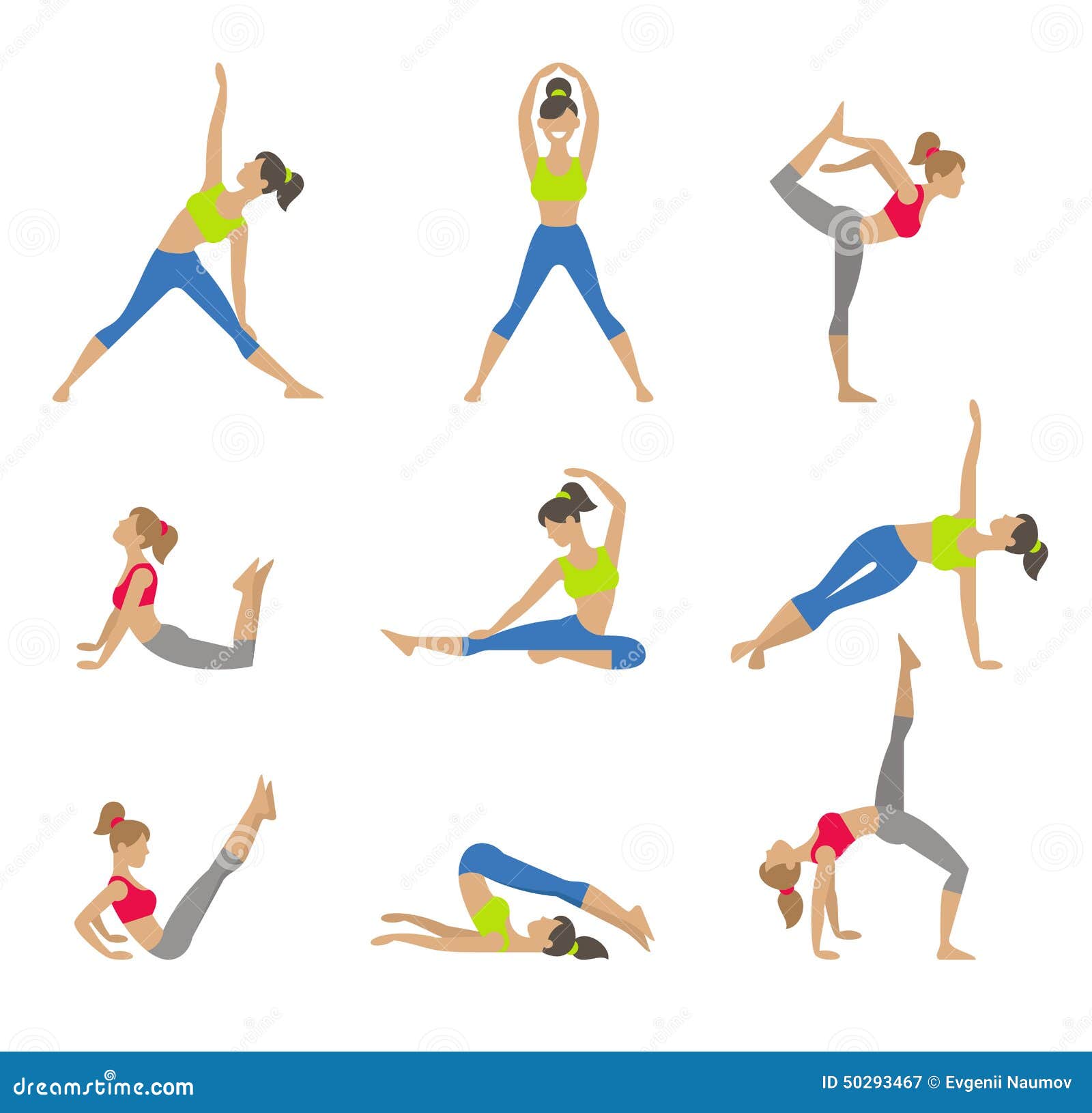 Vector Yoga Illustration. Surya Namaskara. Yoga Stock Vector ...