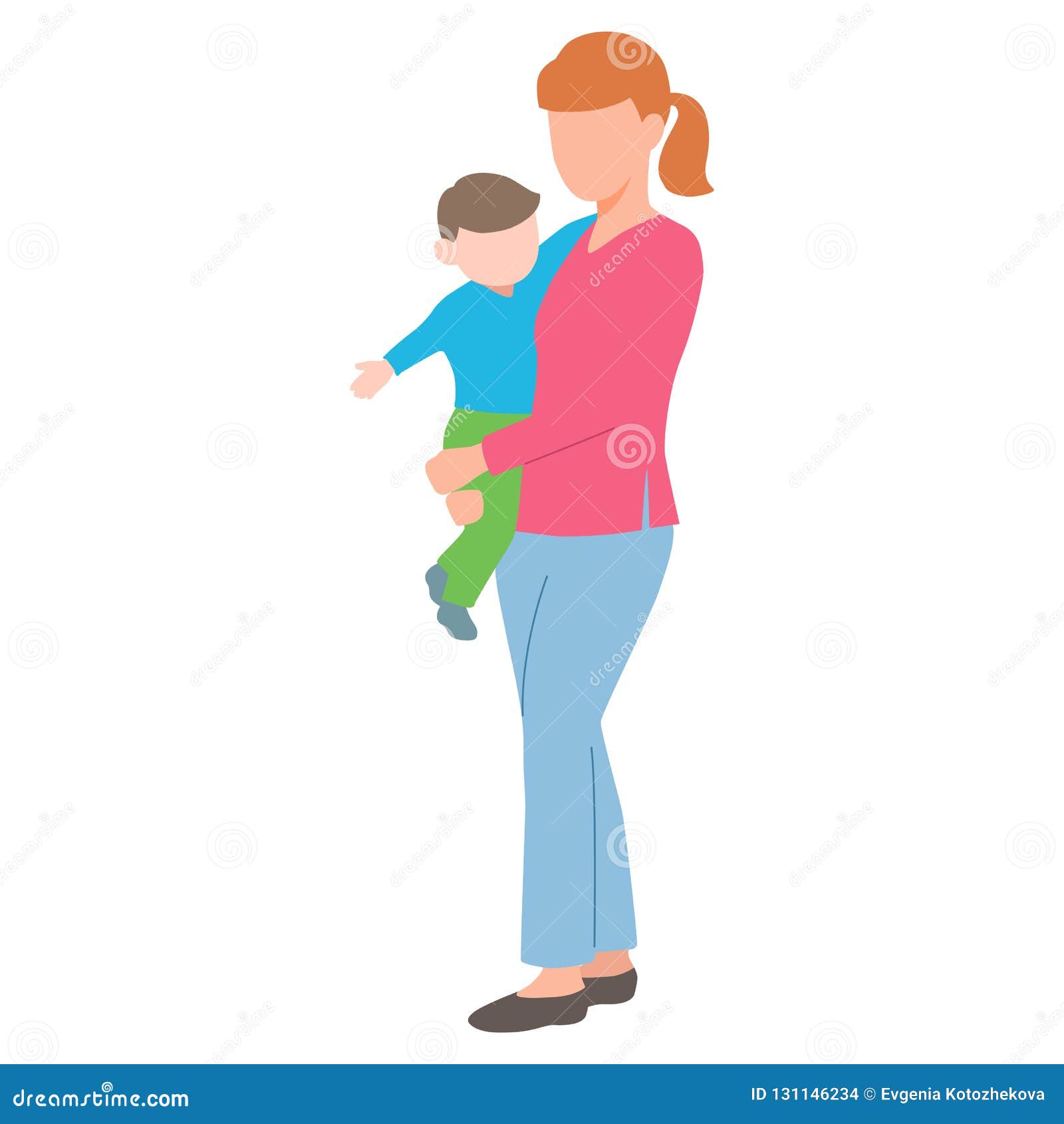 Download Vector Young Mother Holding Her Baby Stock Vector ...