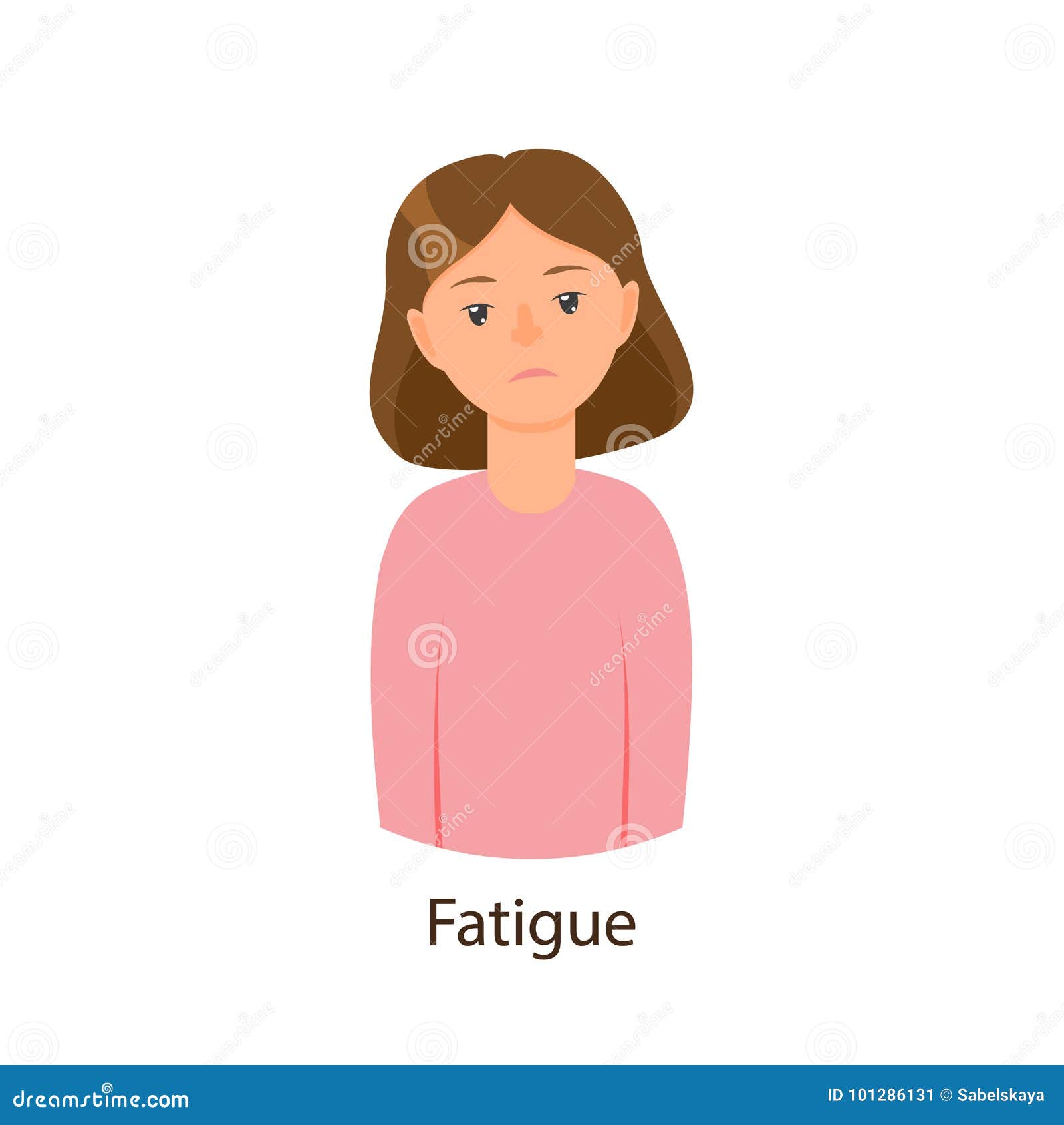 Vector Young Sick Girl Suffering from Fatigue. Stock Vector - Illustration  of beauty, cold: 101286131
