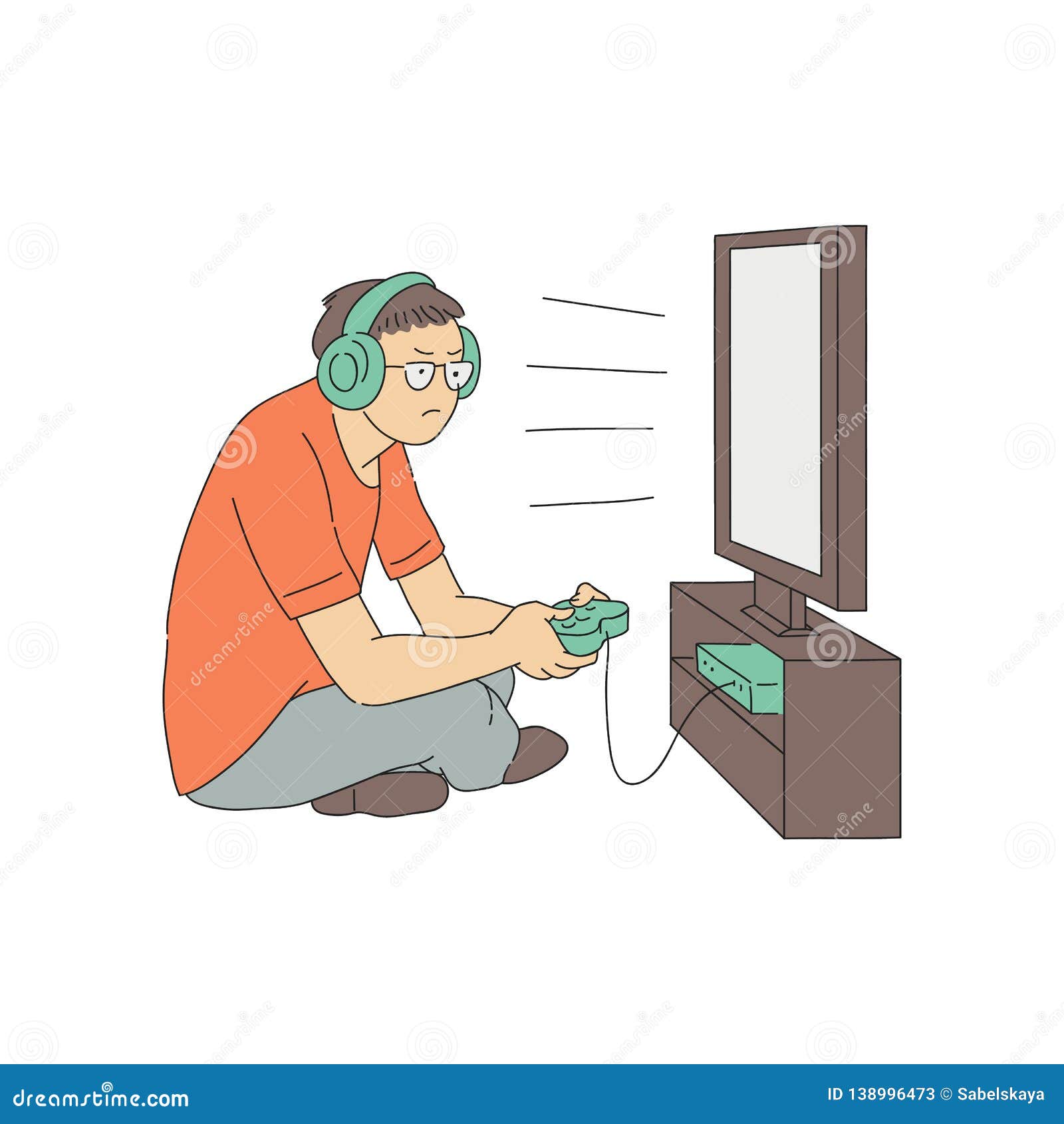 Free Vector  Cute man playing game on computer cartoon vector icon  illustration. people technology icon isolated