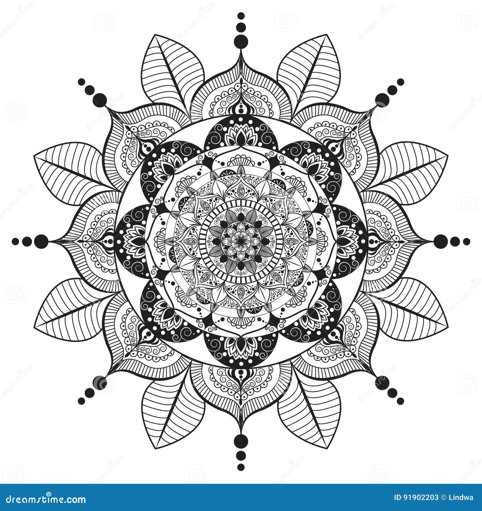 Vector Zentangle mandala background illustration