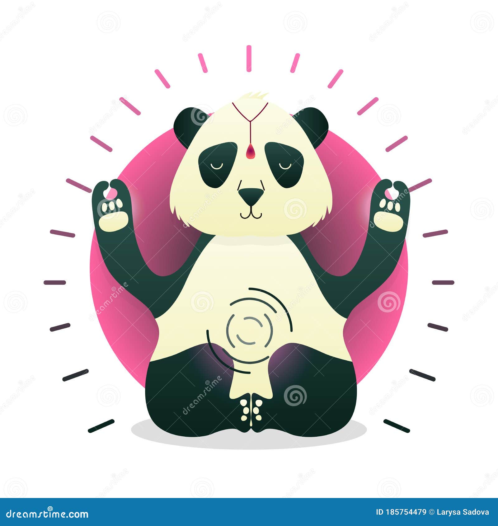 Vectorachtige Schattige Panda in Yoga Lotus Pose En Ontspannende ...