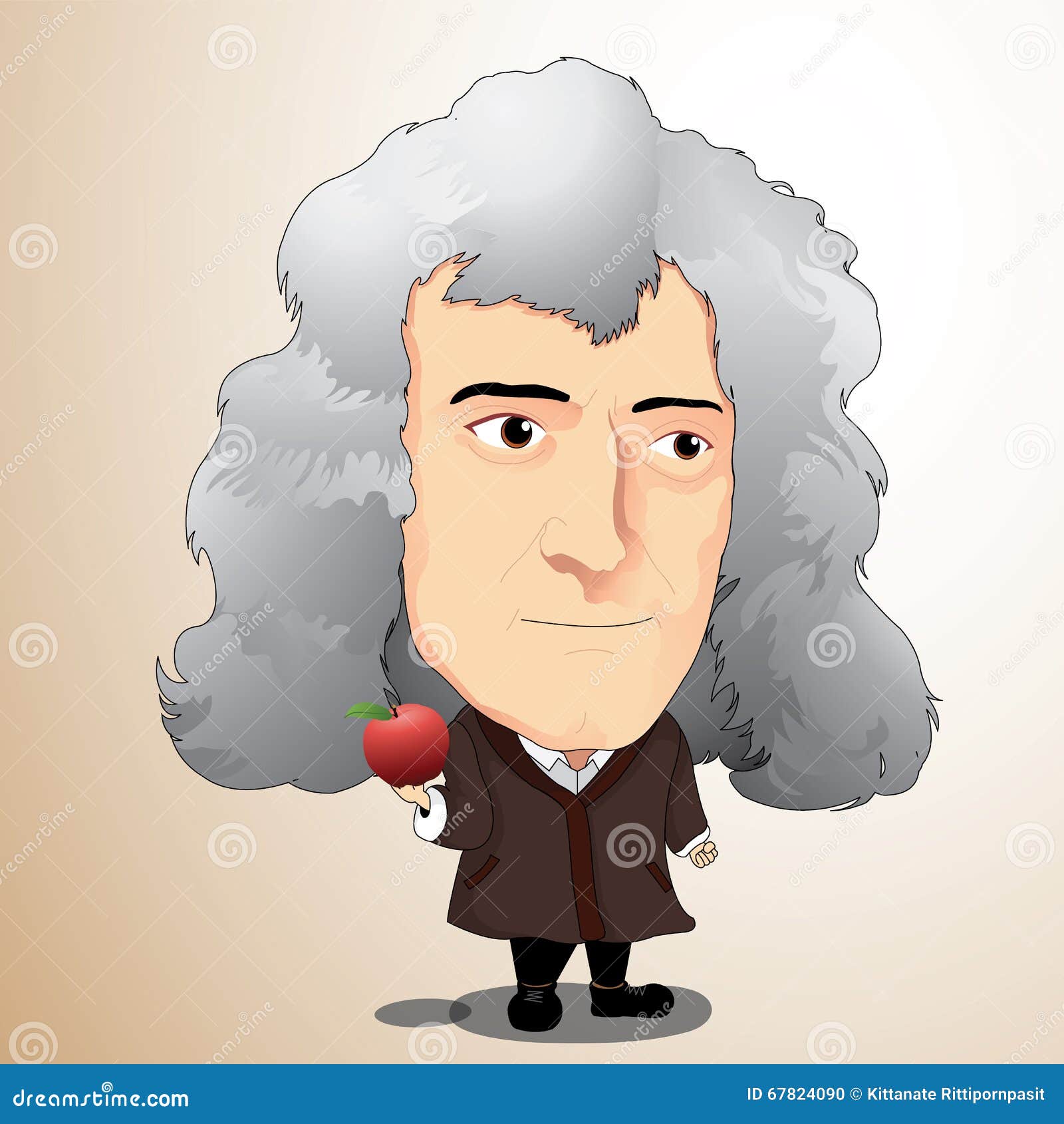 Vectorillustratie - Sir Isaac Newton Redactionele Afbeelding