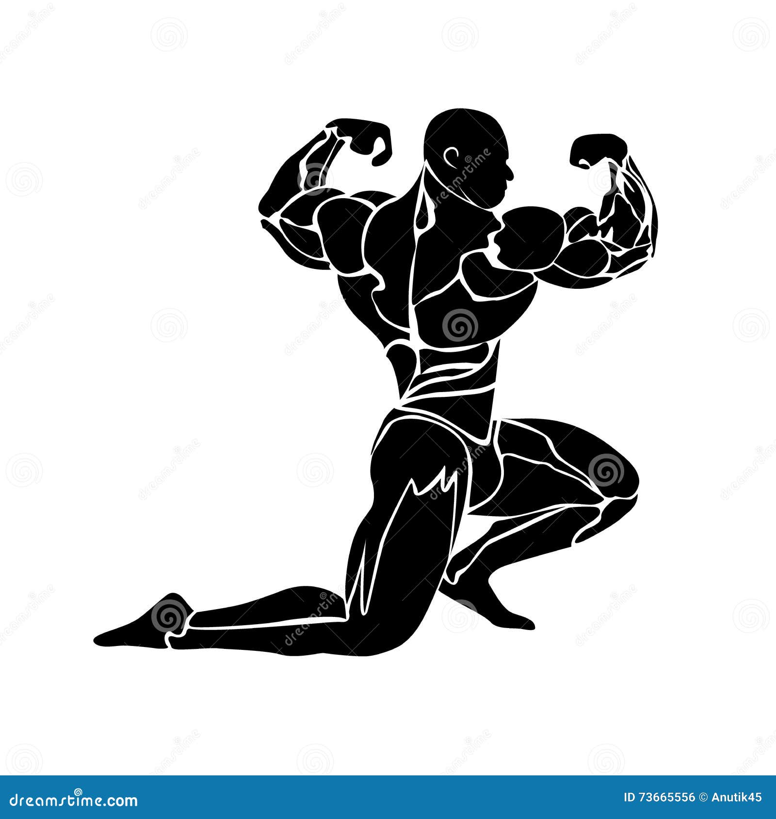 Vectorillustratie Van Atletenpictogram, Strongman, Bodybuilding Concept ...