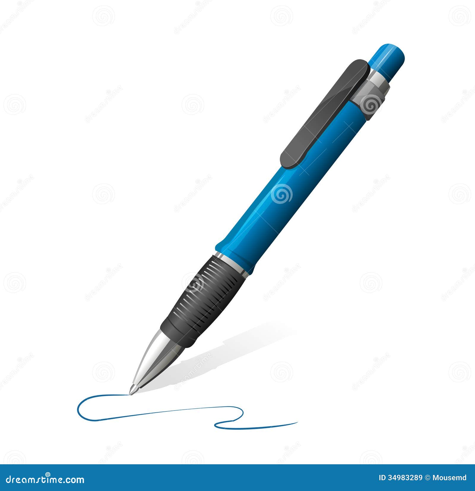 steeg tint Artiest Vectorillustratie Van Blauwe Pen Vector Illustratie - Illustration of  metaal, bureau: 34983289