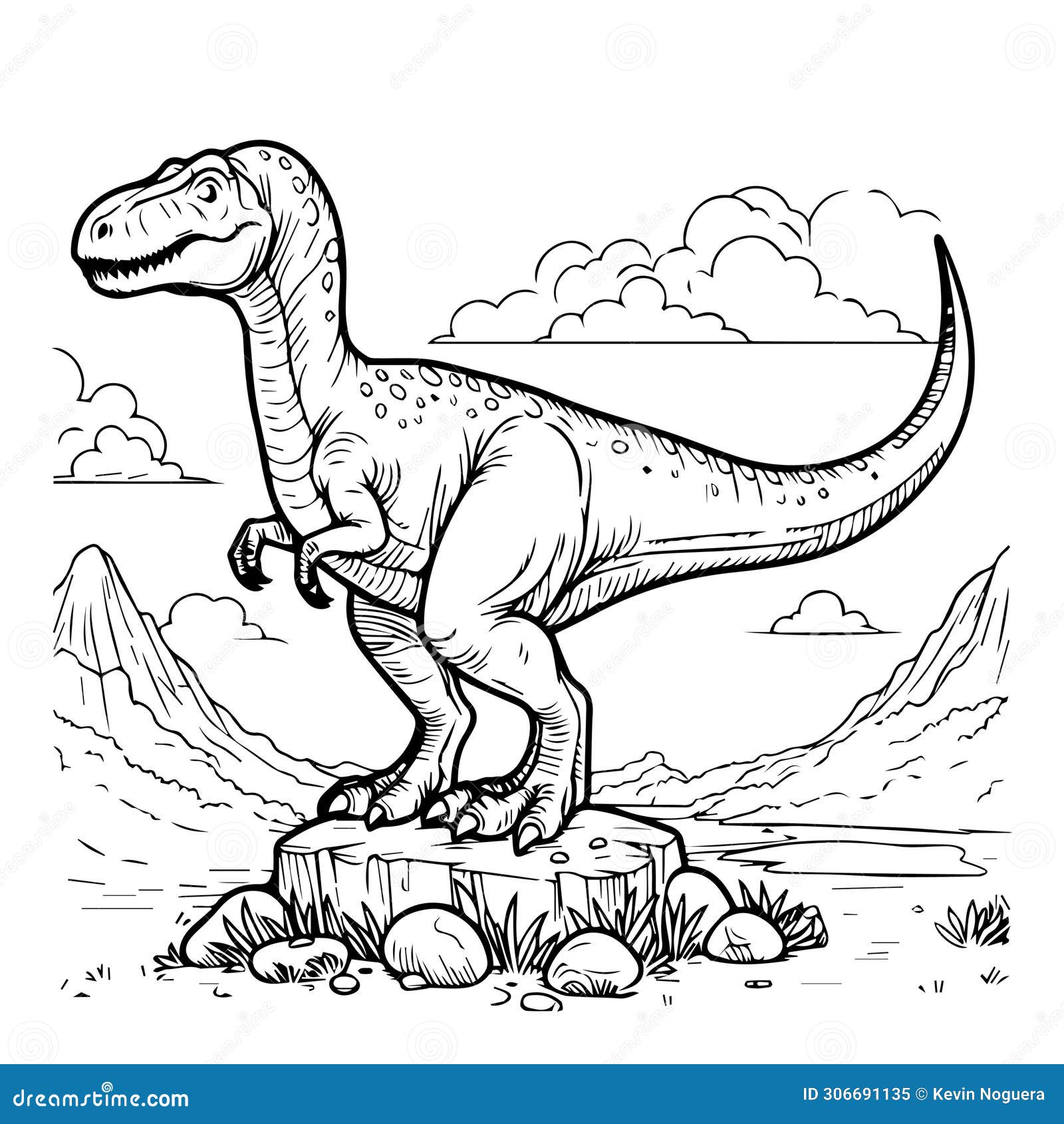 ized dinosaur line drawing for coloring