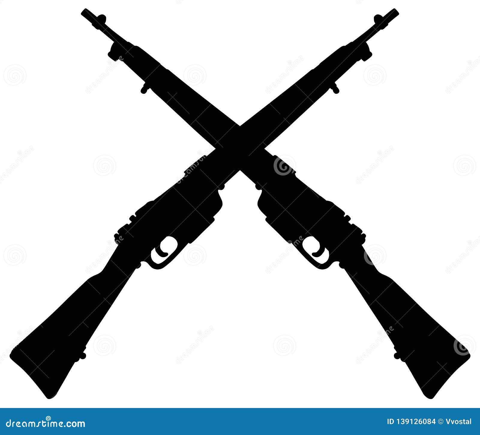 Two Silhouettes Of Old Military Rifles Vector Illustration ...