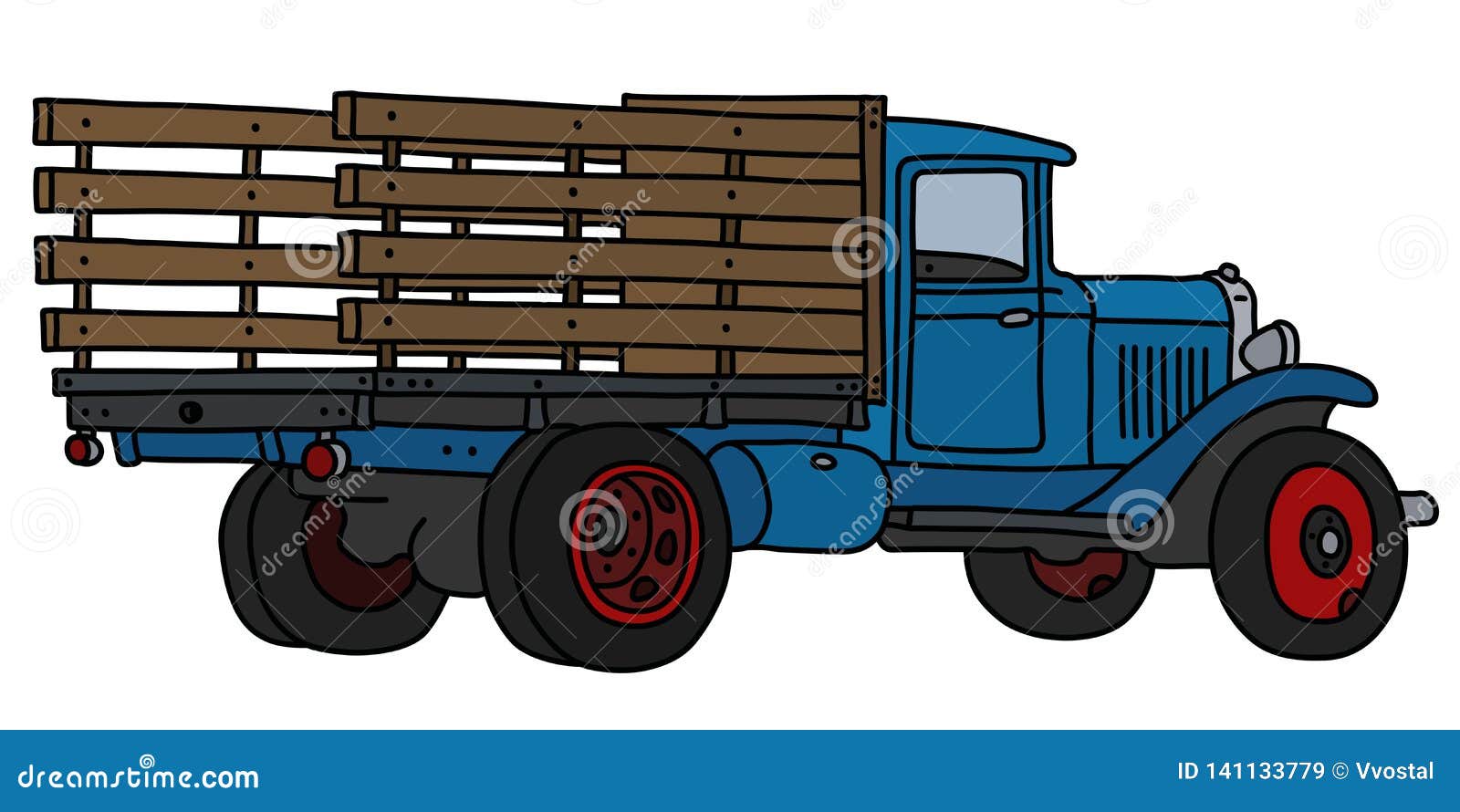 The classic blue truck stock vector. Illustration of truck 141133779