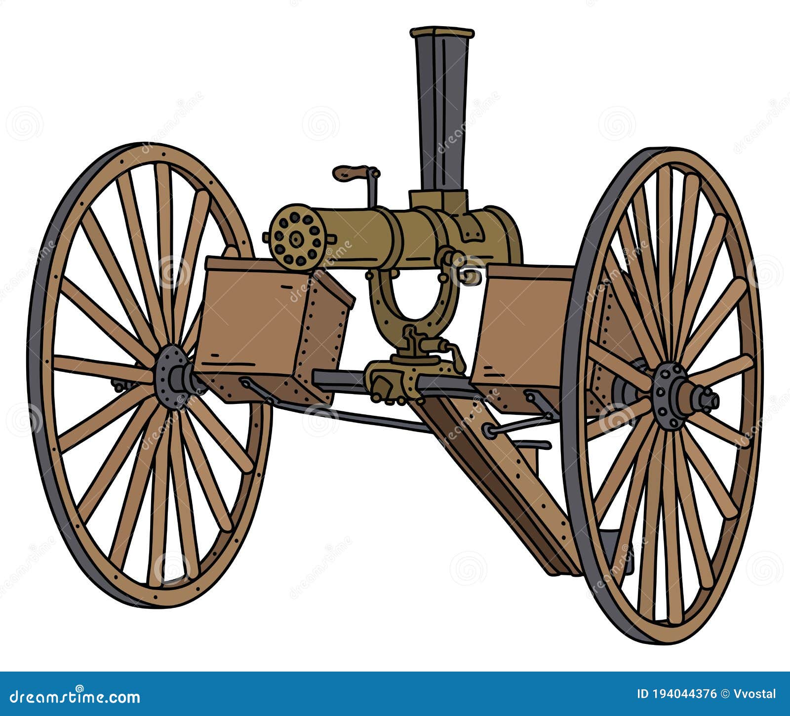 The Vintage American Machine Gun Stock Vector - Illustration of ...