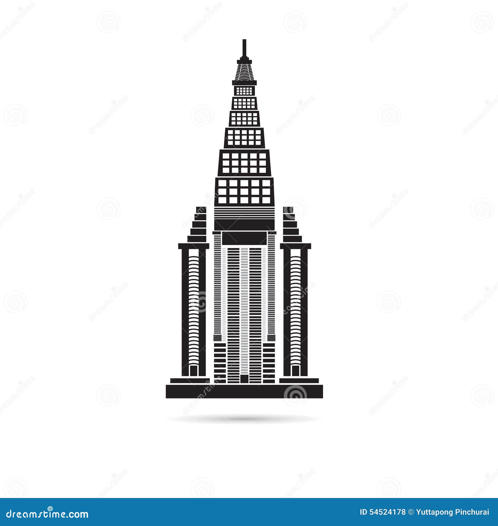 Vectors Set Building Black On White Background Stock Vector - Image