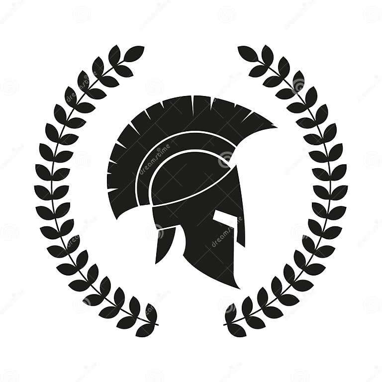 Vectr Illustration of Spartan Helmet with Laurel Wreath. Stock Vector ...