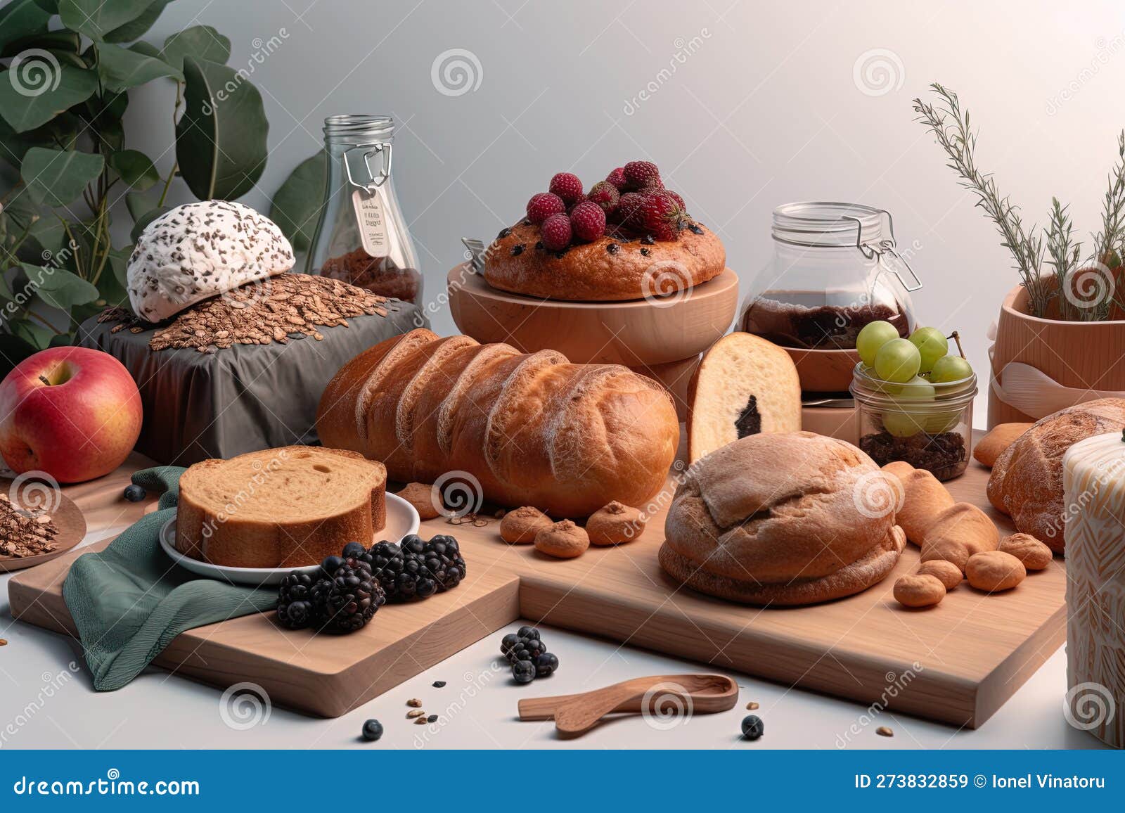 Vegan Bakery. Gluten-free Bread Stock Illustration - Illustration of