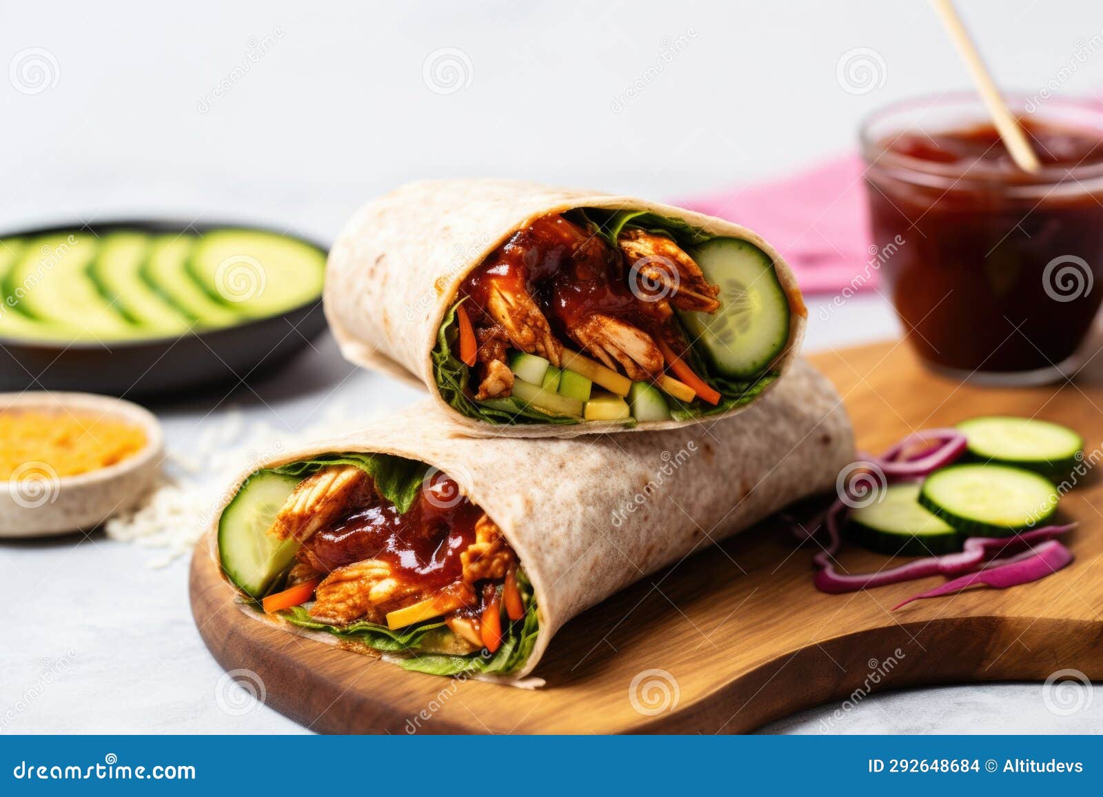 A Vegan Bbq Wrap with Pickle on Top Stock Photo Image of pickle, food