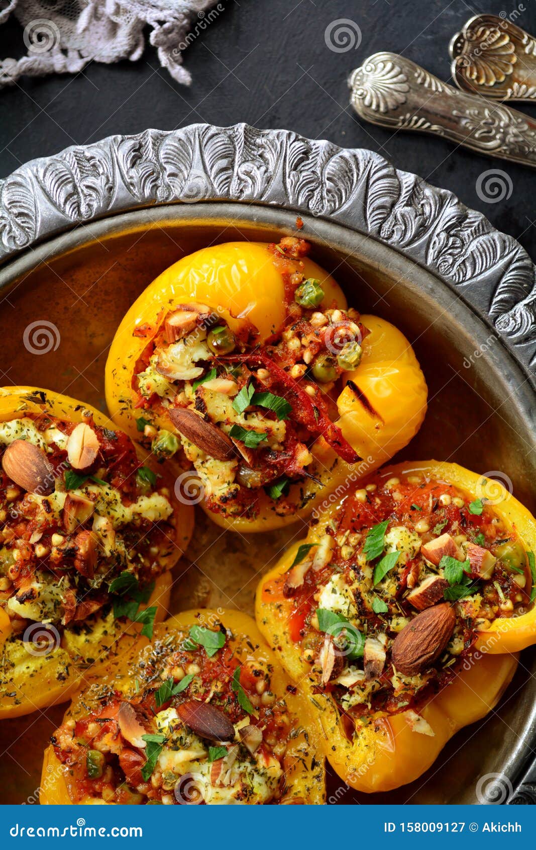 Vegan Bell Peppers Stuffed with Buckwheat Groats, Tomatoes and Almonds ...