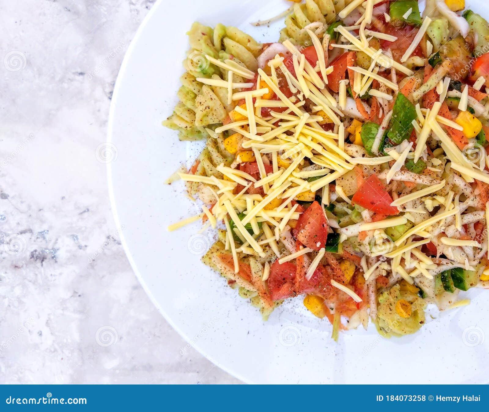 Vegan cheese pasta salad stock photo. Image of curry 184073258