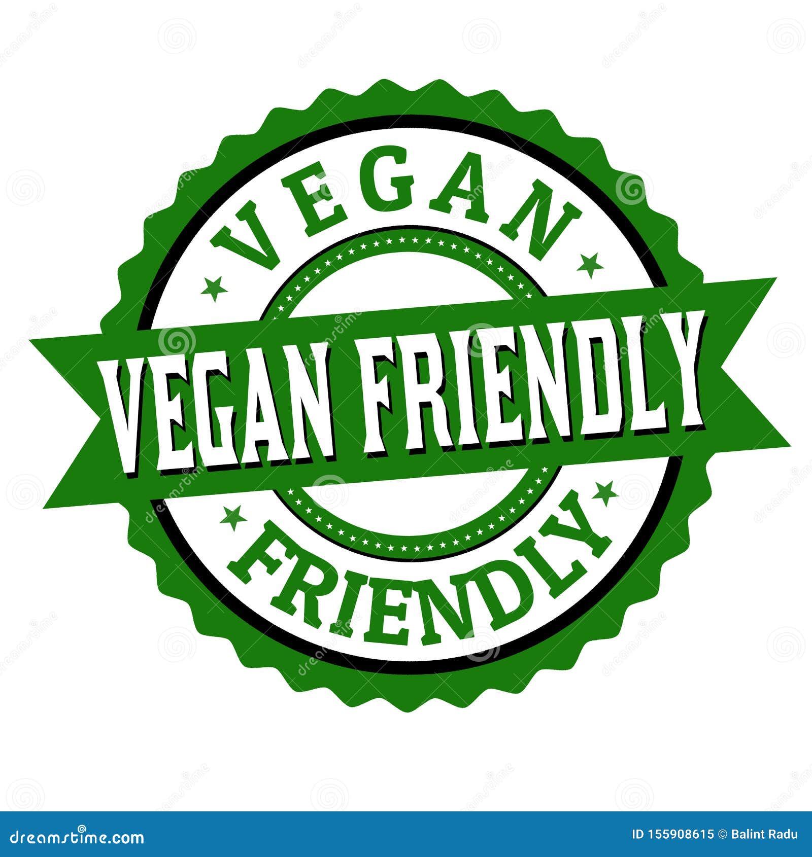 Vegan Friendly Label or Sticker Stock Vector Illustration of health