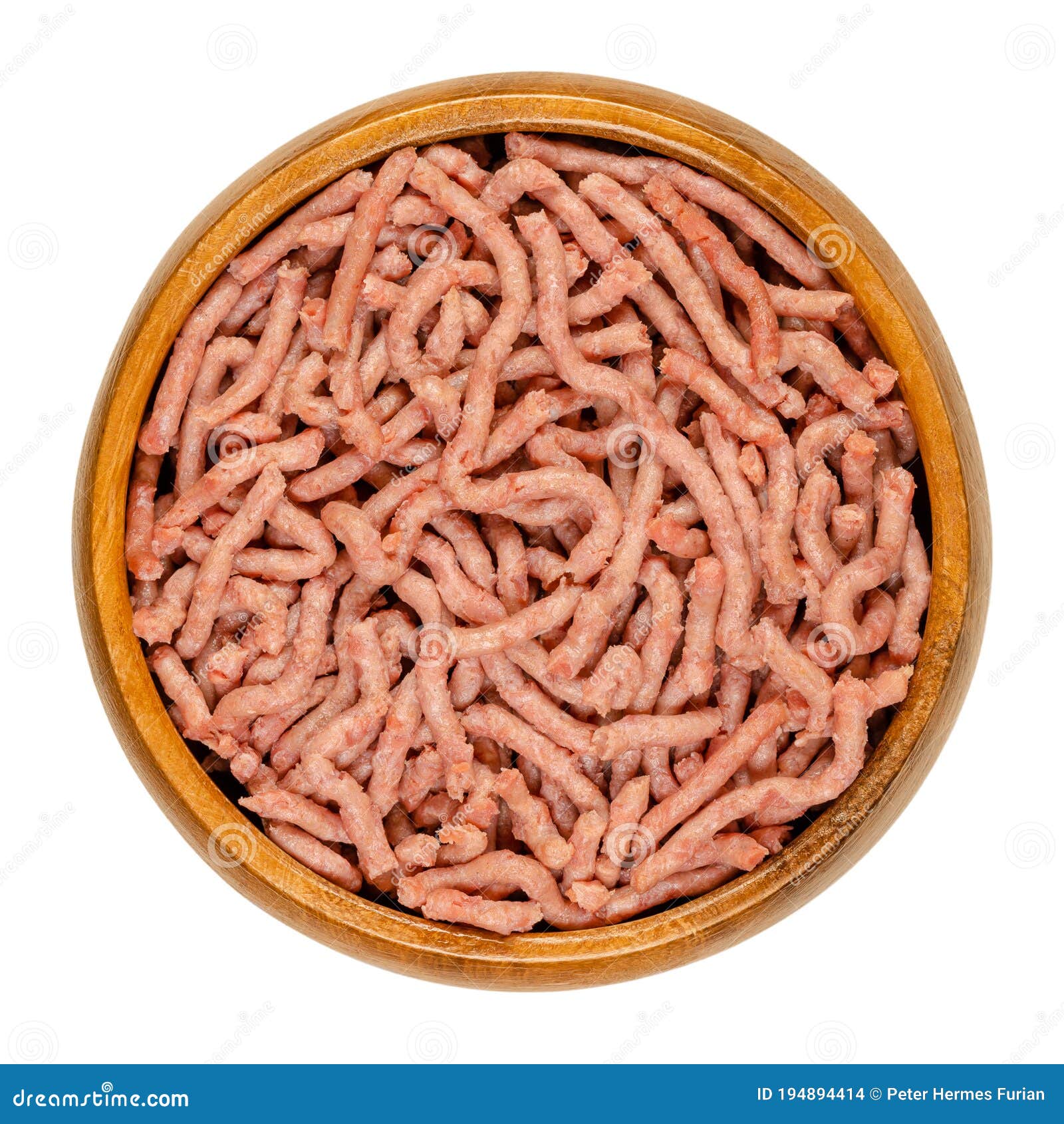 vegan ground meat, a substitute for minced meat, in a wooden bowl