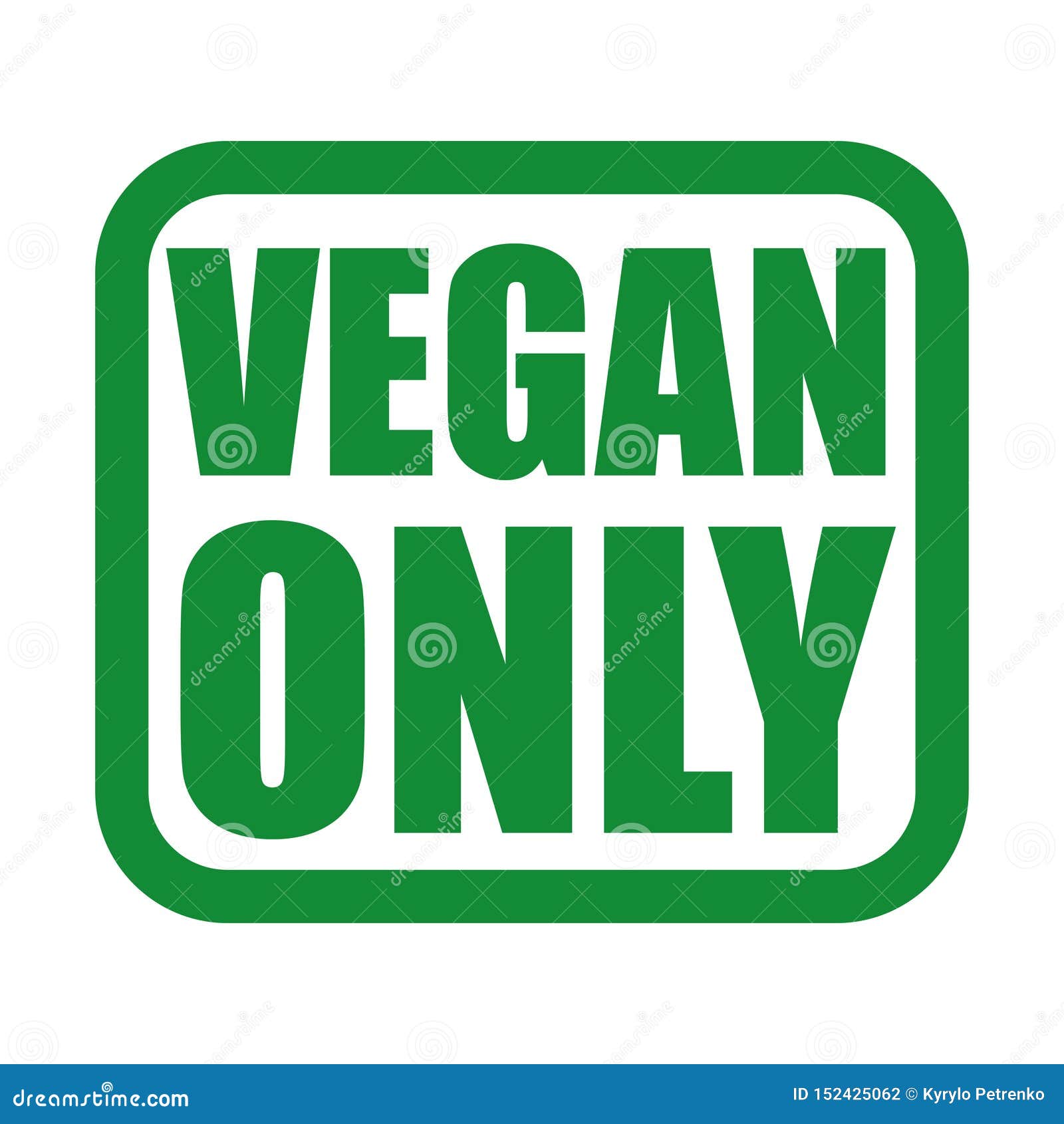 Vegan Logo in Green and Black Colours Stock Vector Illustration of