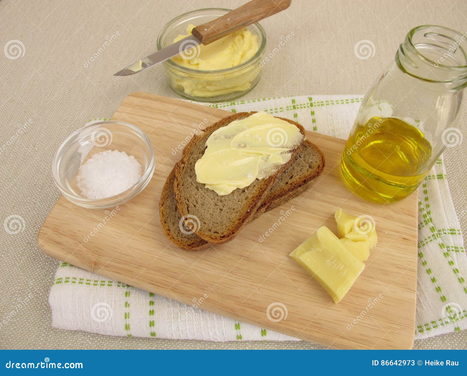 Vegan margarine on bread stock image. Image of fleur 86642973