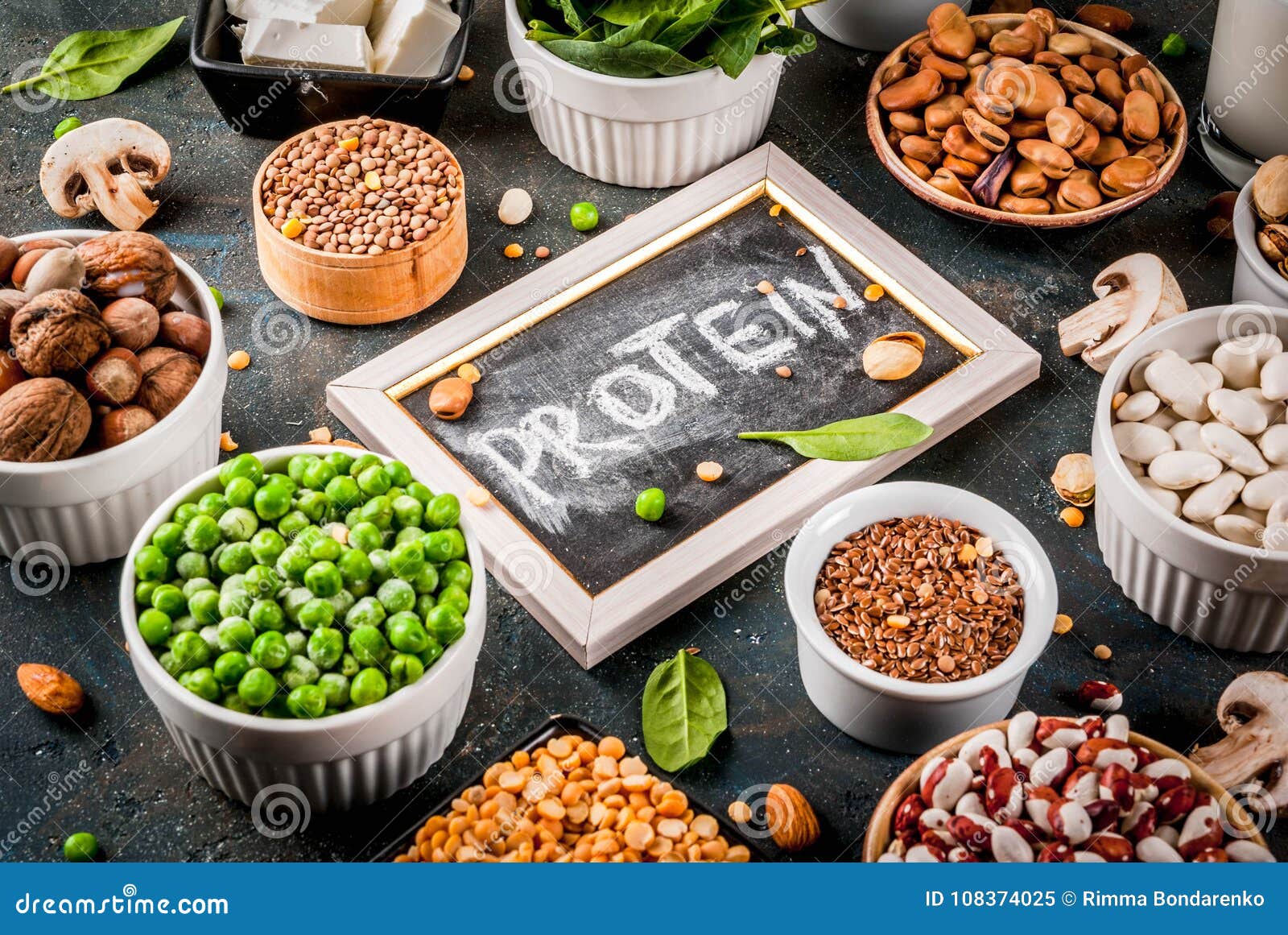 Vegan protein sources stock image. Image of natural - 108374025