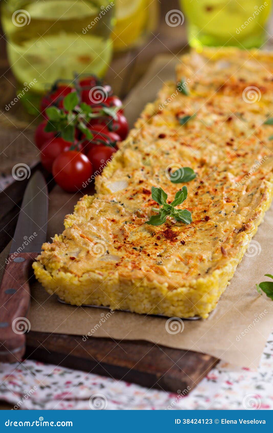 Vegan quiche with tofu stock image. Image of gourmet - 38424123