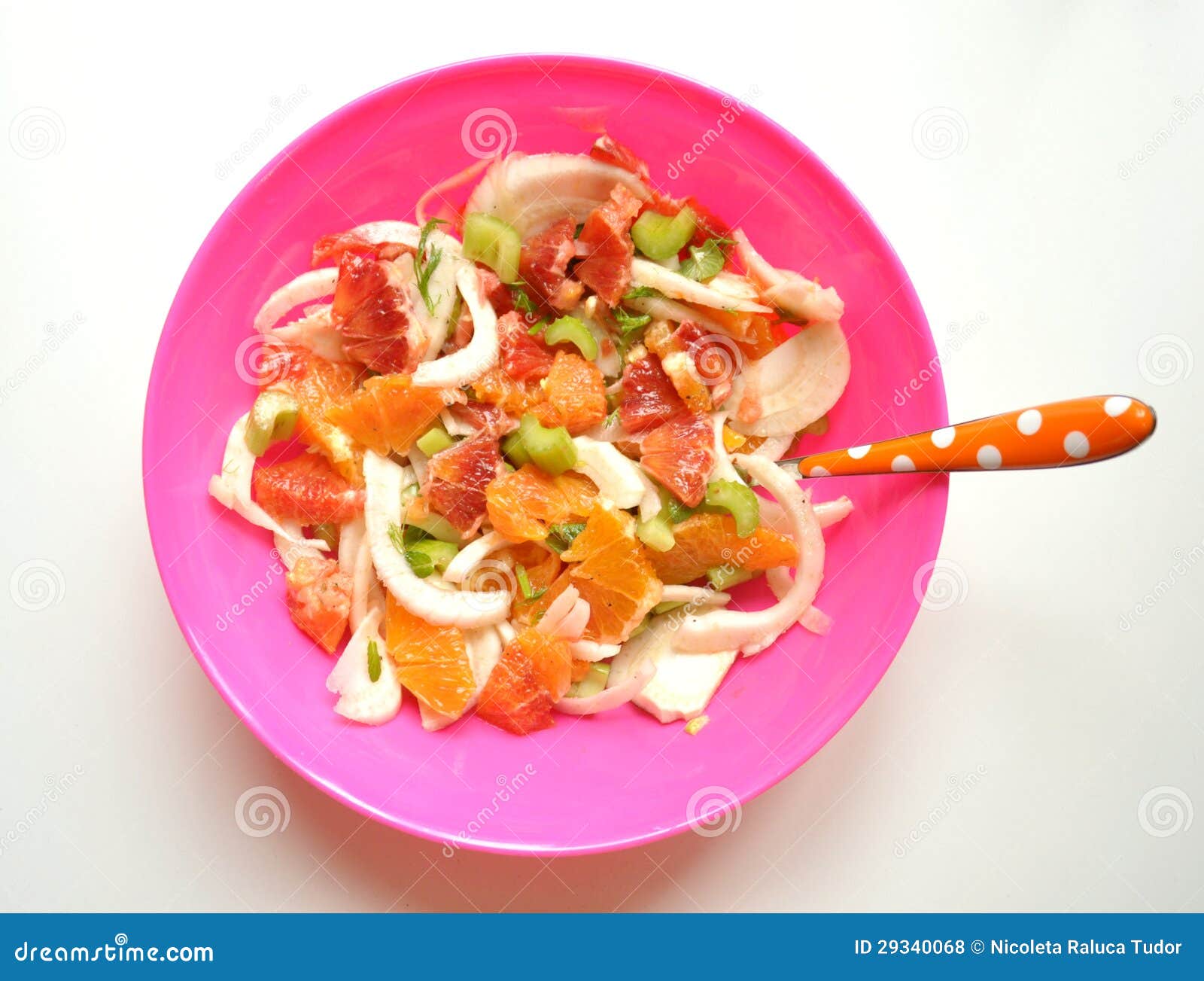 Vegan Salad with Fennel, Orange and Mint Stock Photo Image of citrus