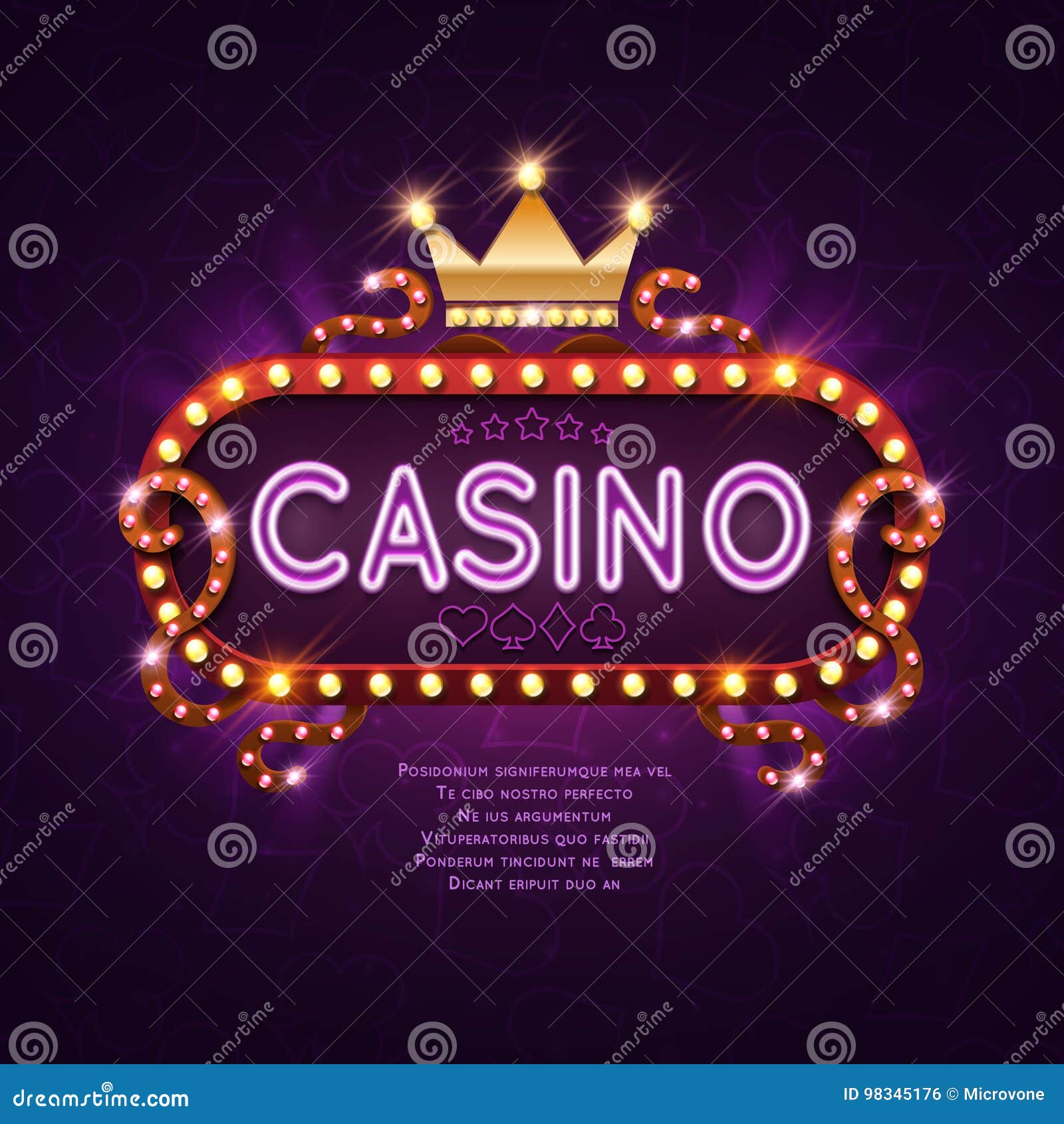 vegas casino retro light sign for game background  