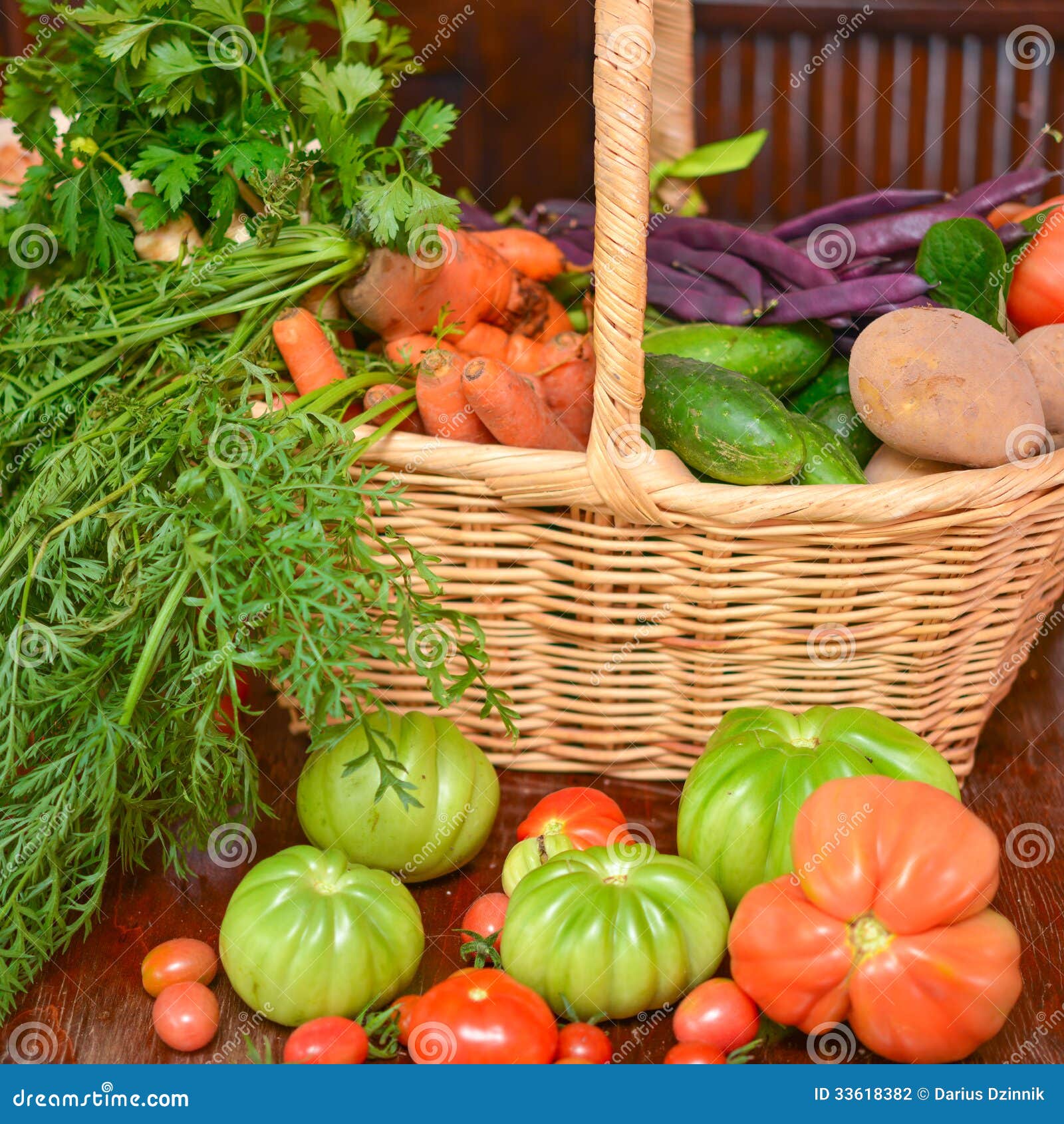 Vegetable basket stock photo. Image of garlic, long, herb 33618382