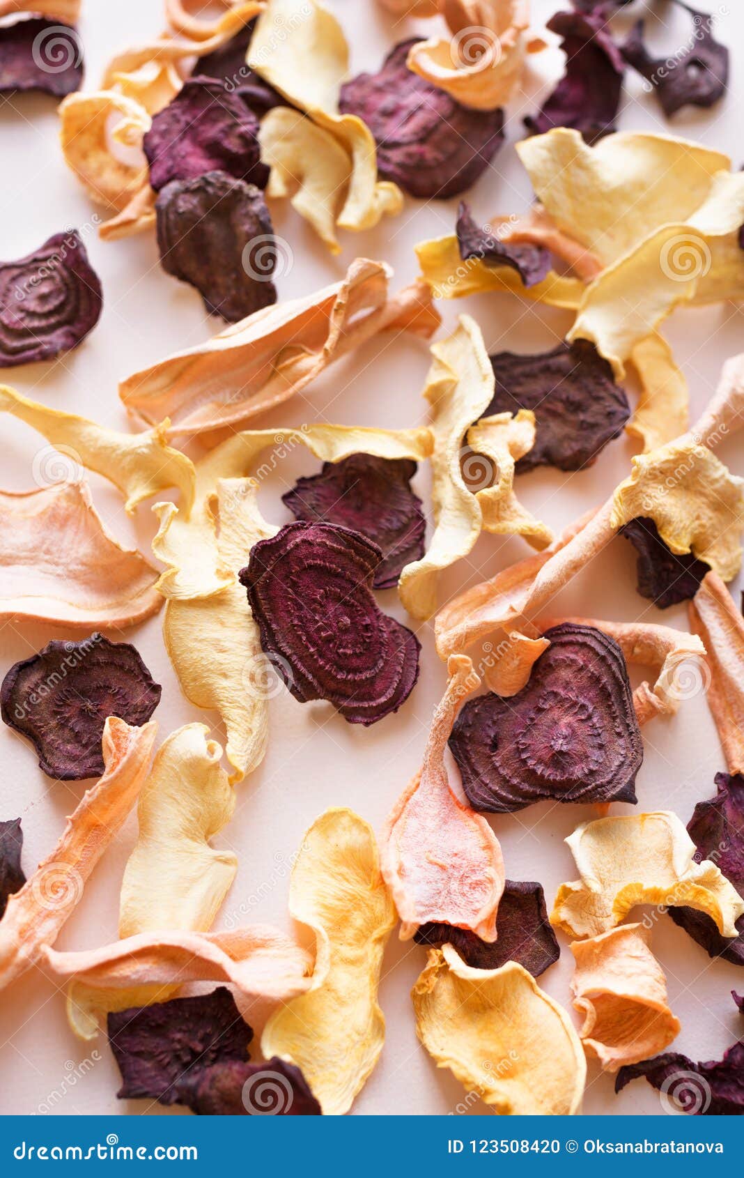 Vegetable dehydrated chips stock photo. Image of dark 123508420