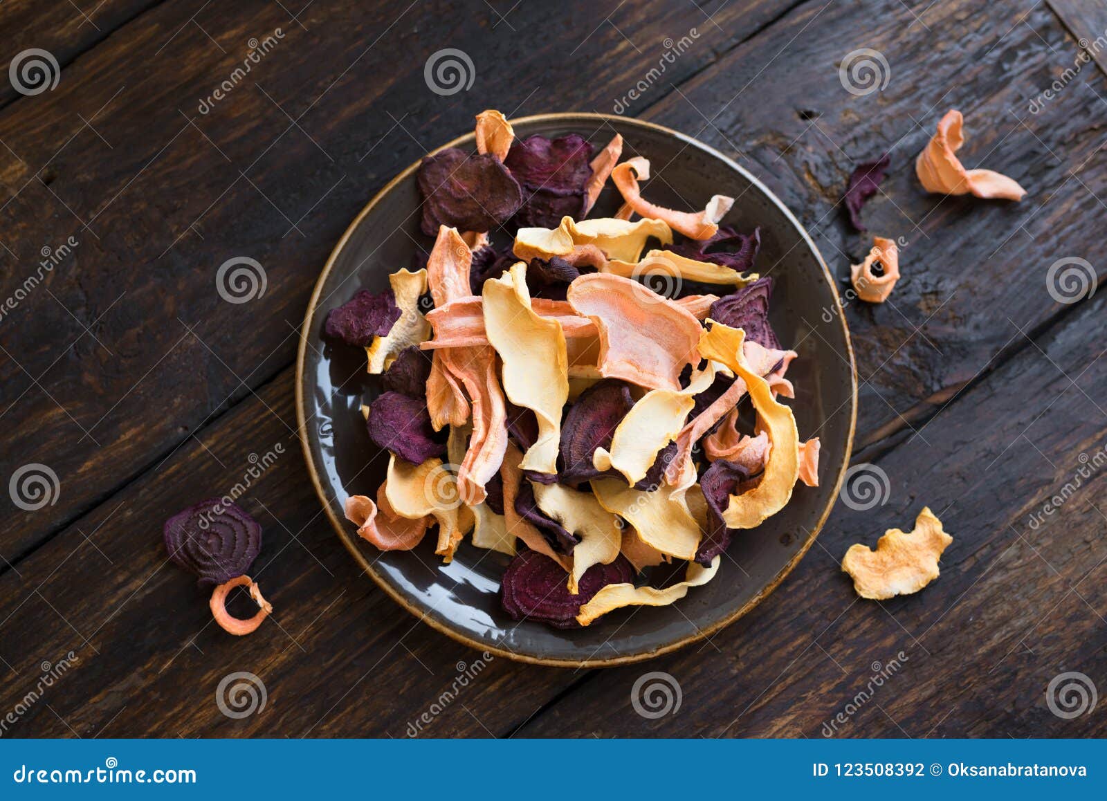 Vegetable dehydrated chips stock photo. Image of delicious 123508392
