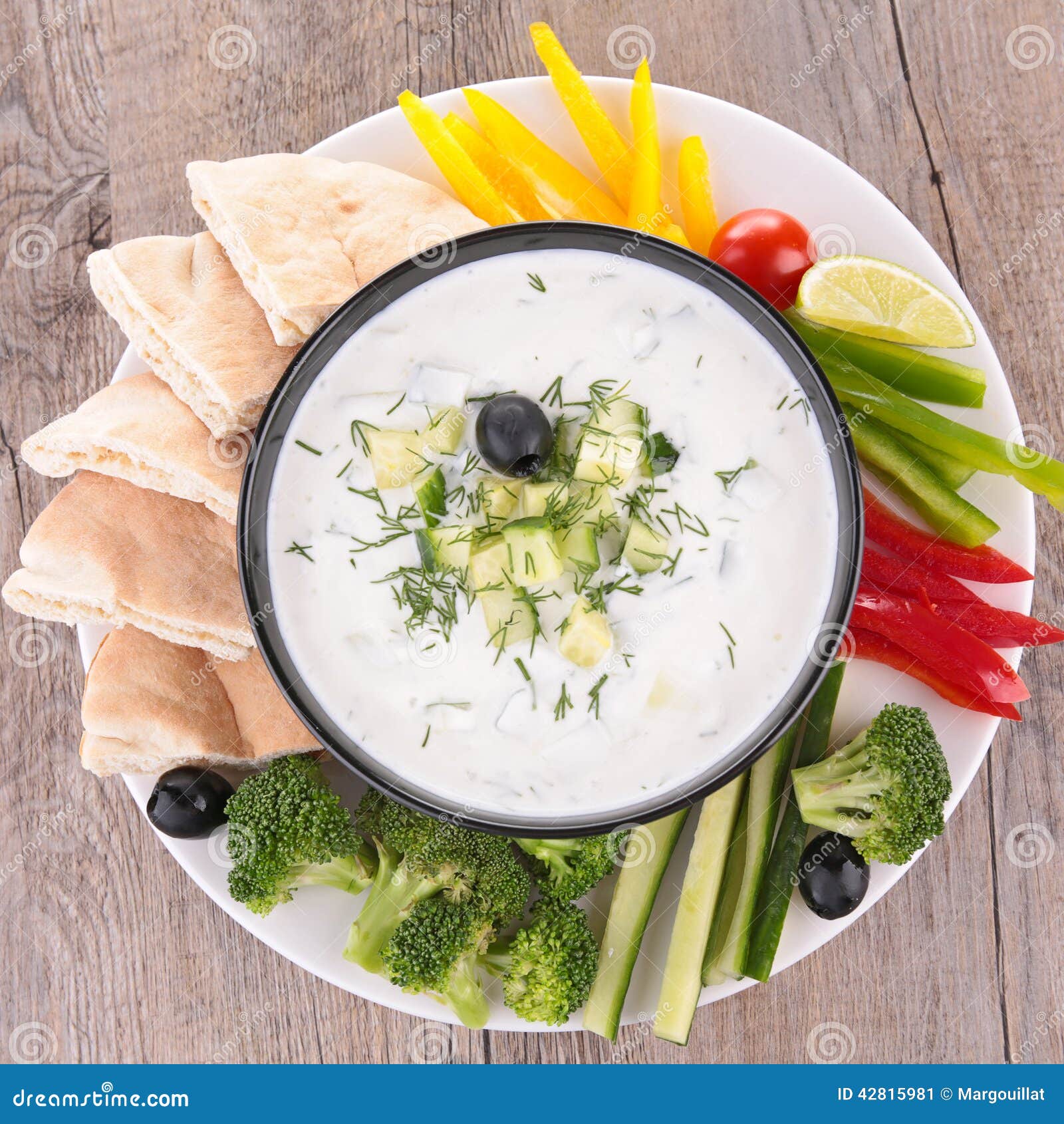 Vegetable and dip stock image. Image of bread, appetizer - 42815981