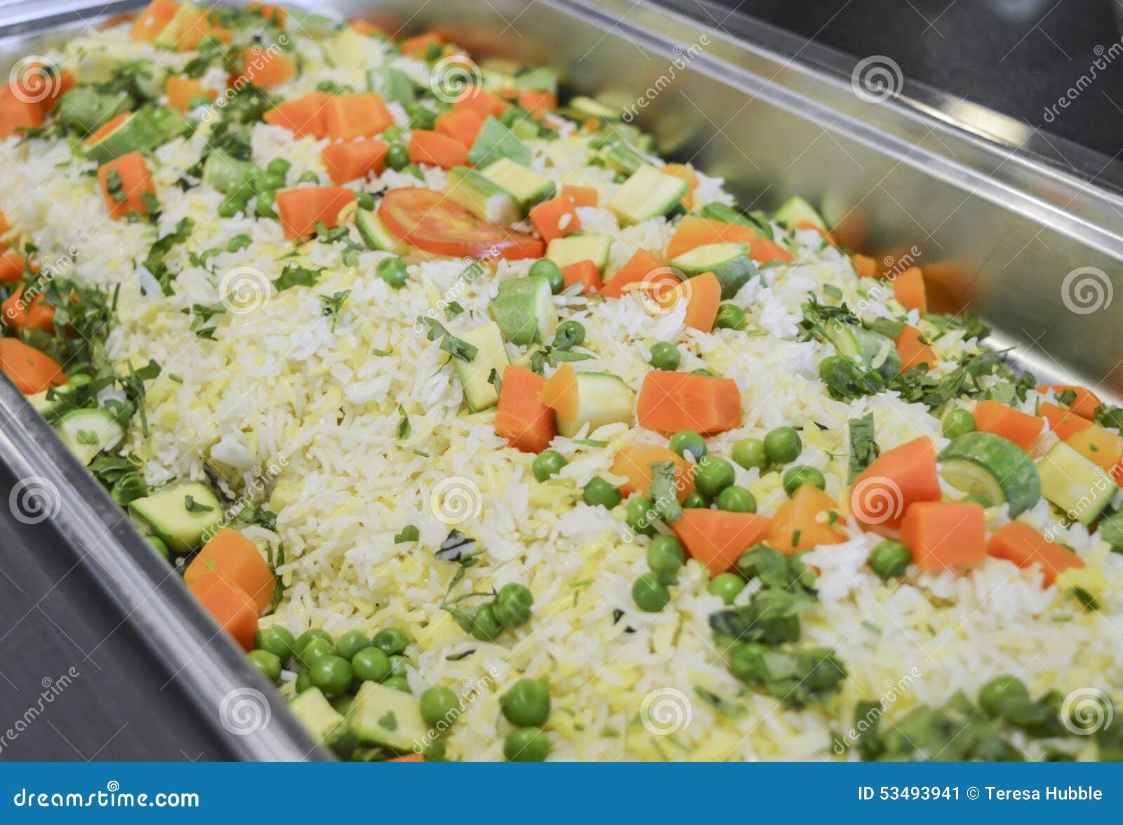 Vegetable Fried Rice at a Chinese Restaurant Buffet Stock Image Image