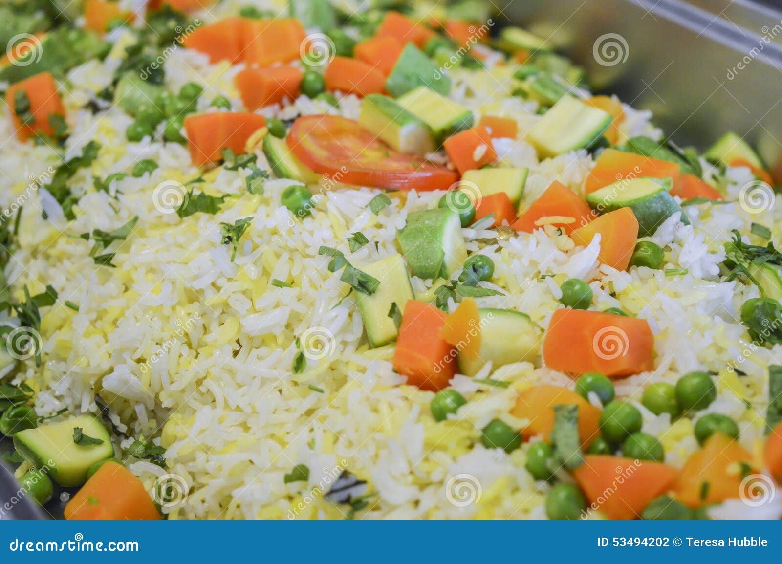 Vegetable Fried Rice at a Chinese Restaurant Buffet Stock Photo Image