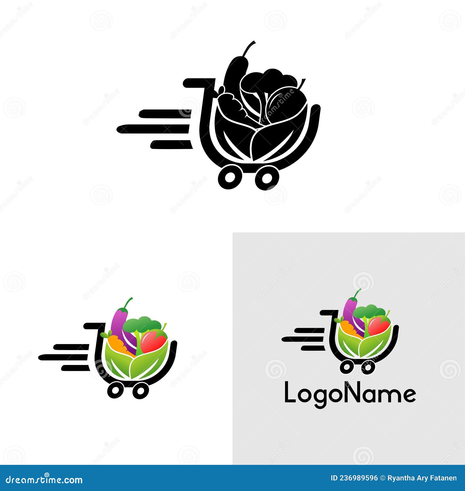 Vegetable and Fruit Delivery Logo Stock Illustration Illustration of