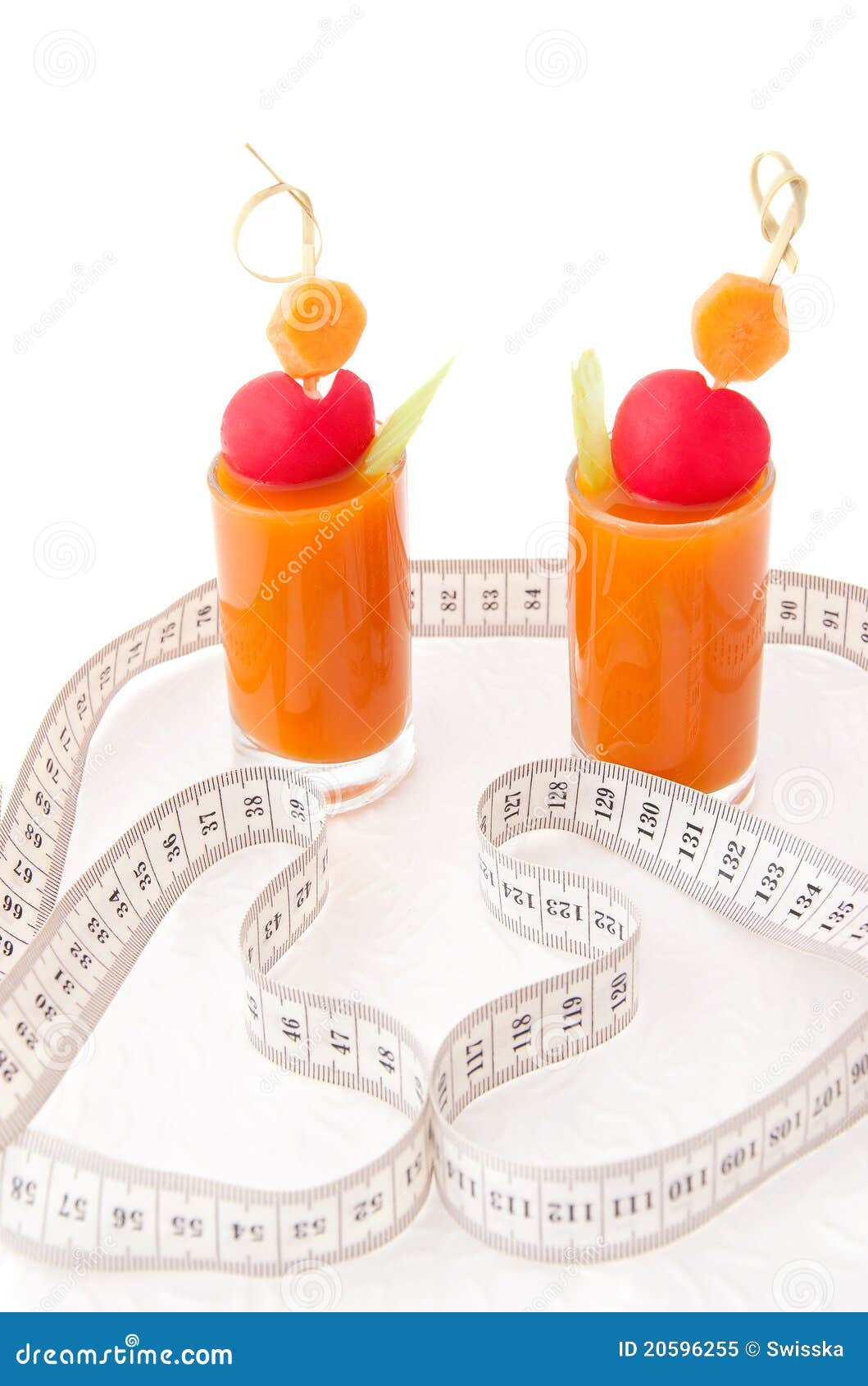 Vegetable Juice With Tape Measure Stock Image Image of food, glass