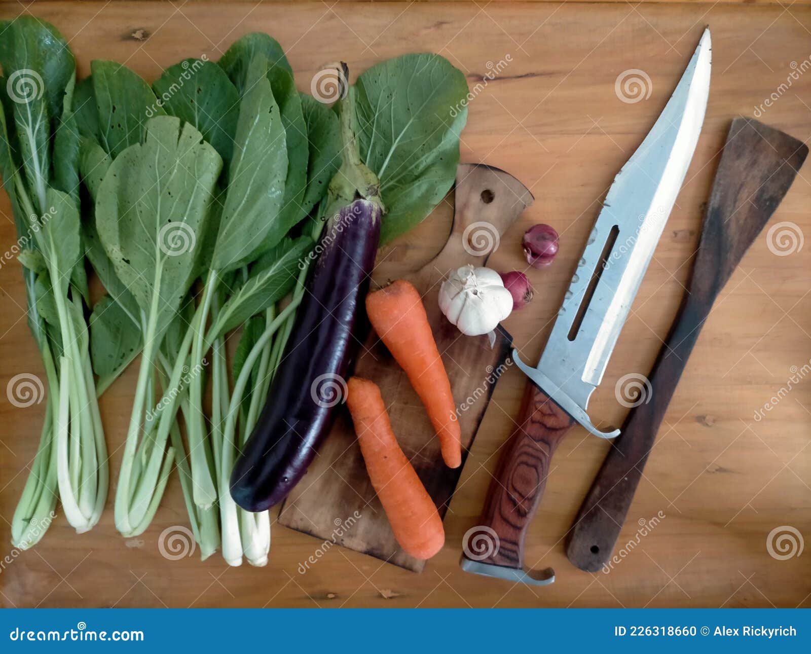 Vegetable and Knife at Wood Background Stock Photo Image of meal