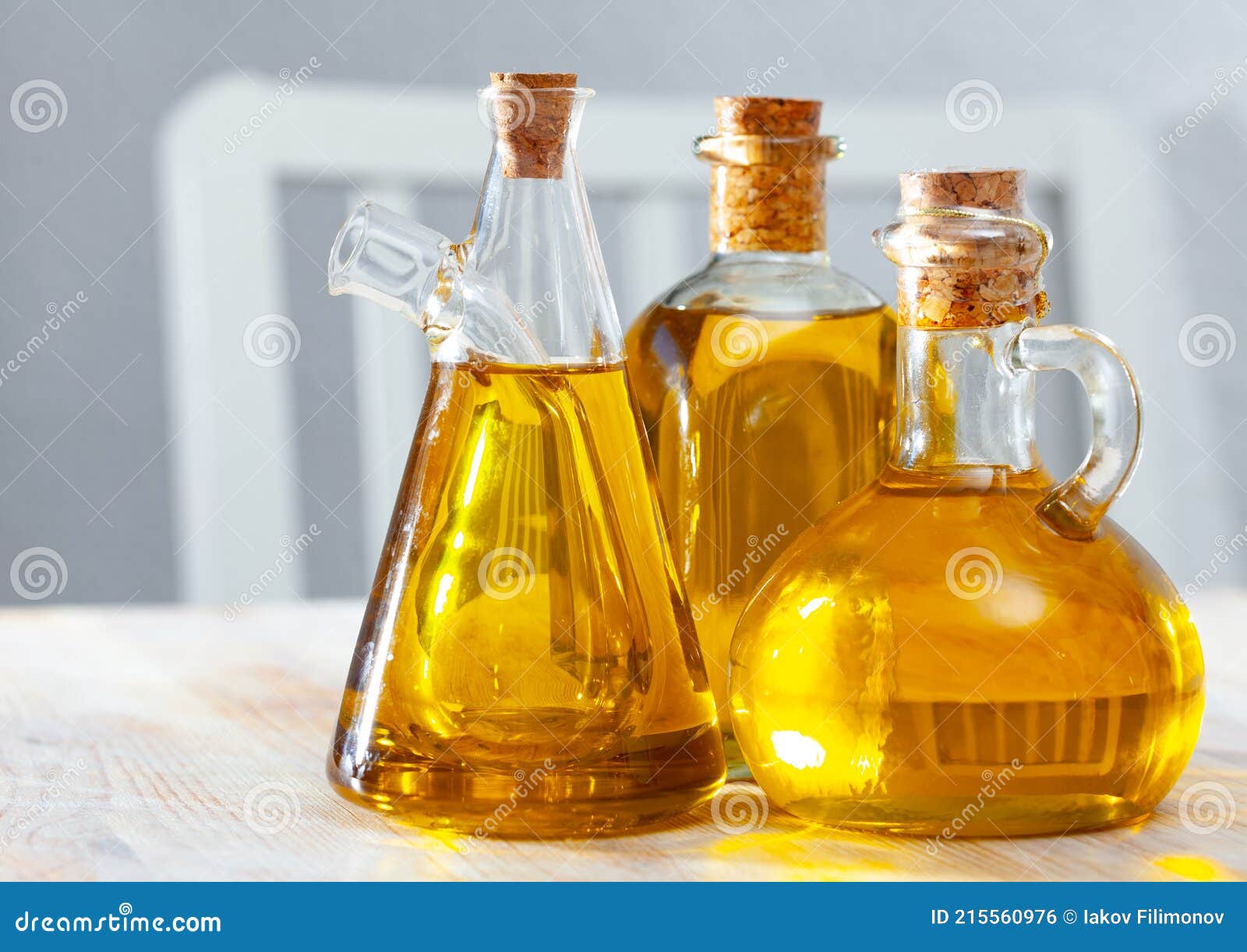 Vegetable Oil on Wooden Table Stock Photo Image of ingredient