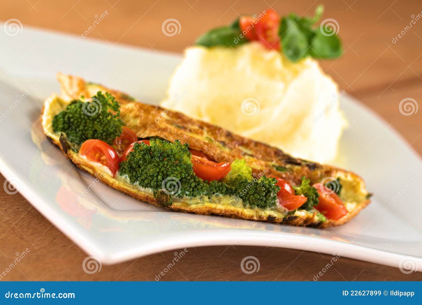 Vegetable Omelette stock image. Image of broccoli, food 22627899