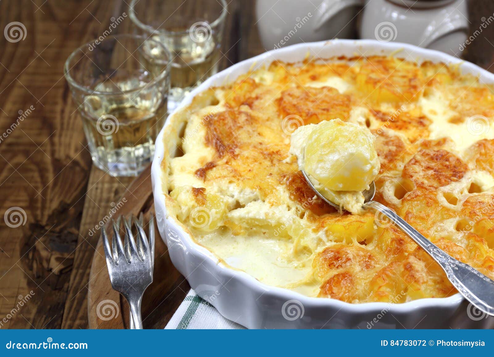 Vegetable Potato Gratin with Cheese and Cream Stock Photo Image of