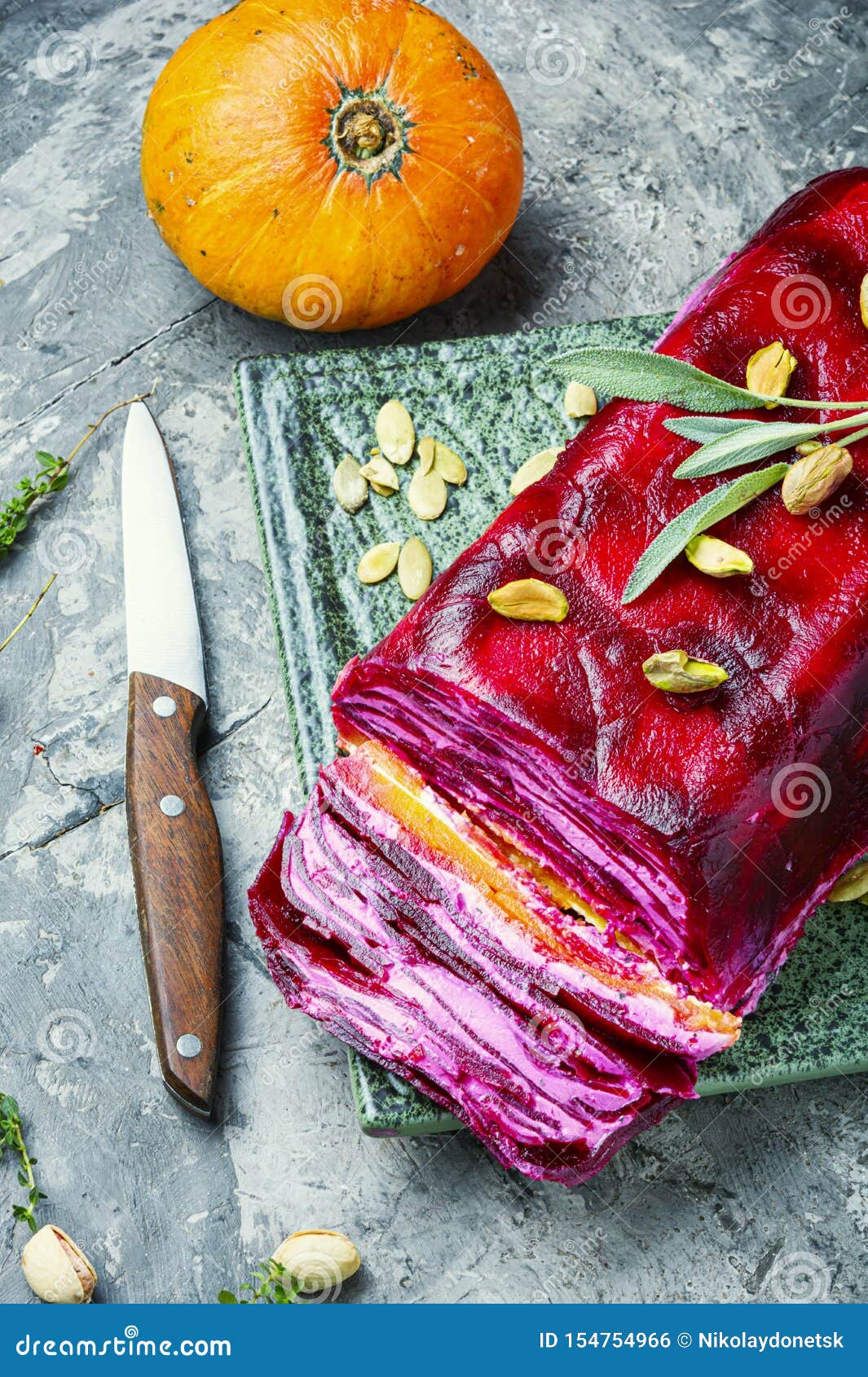 Pumpkin and Beetroot Terrine Stock Photo - Image of stick, french ...