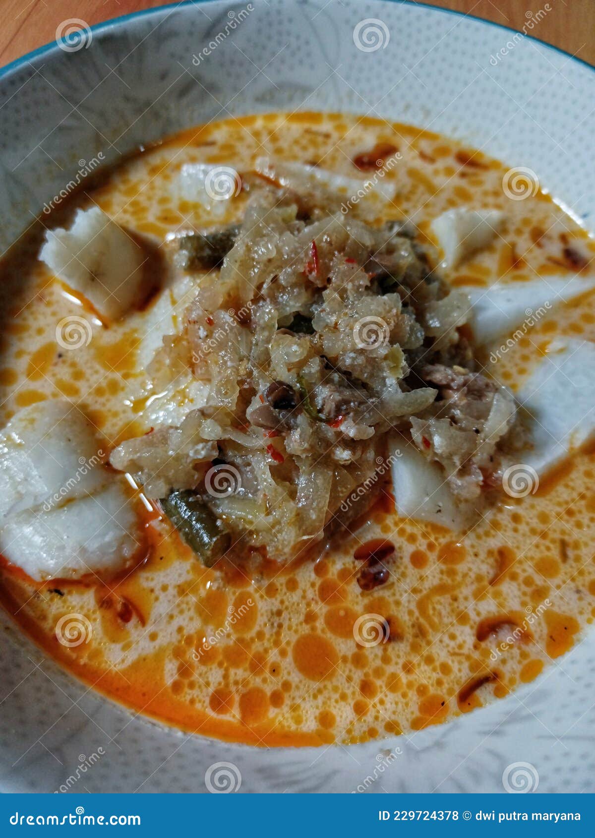 Vegetable Rice Cake from Indonesia Stock Photo - Image of beans
