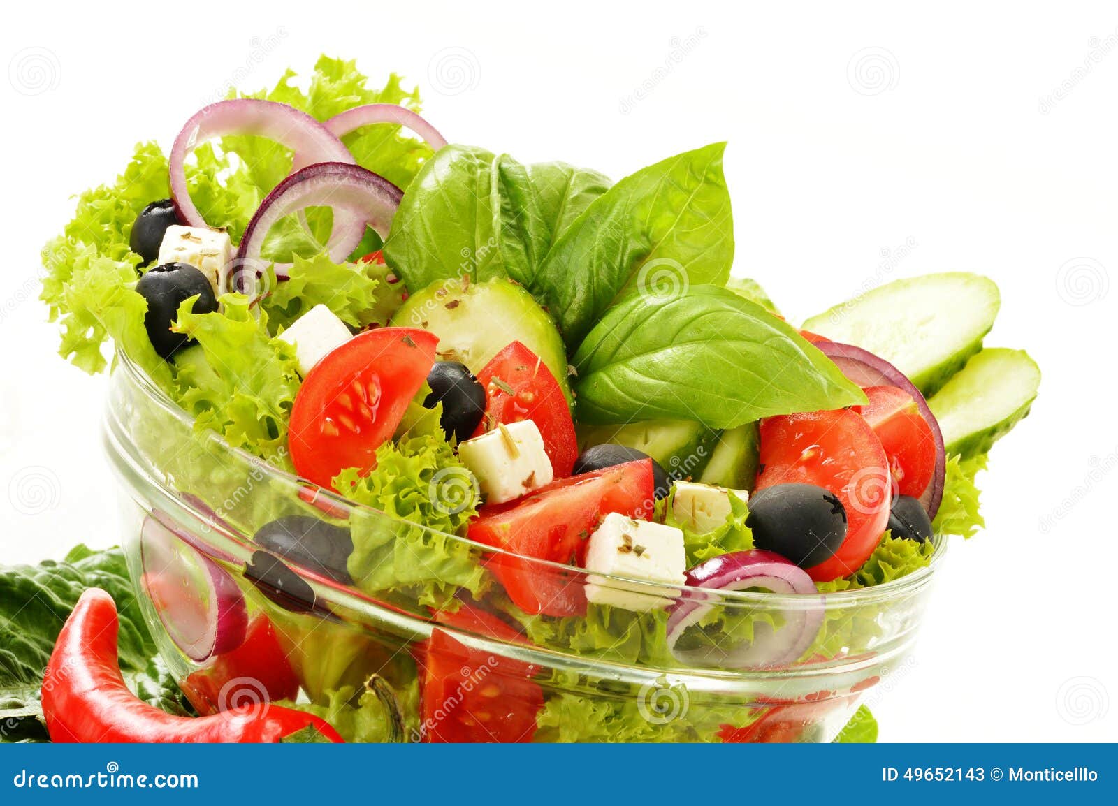 Vegetable Salad Bowl Isolated on White Stock Image Image of eating