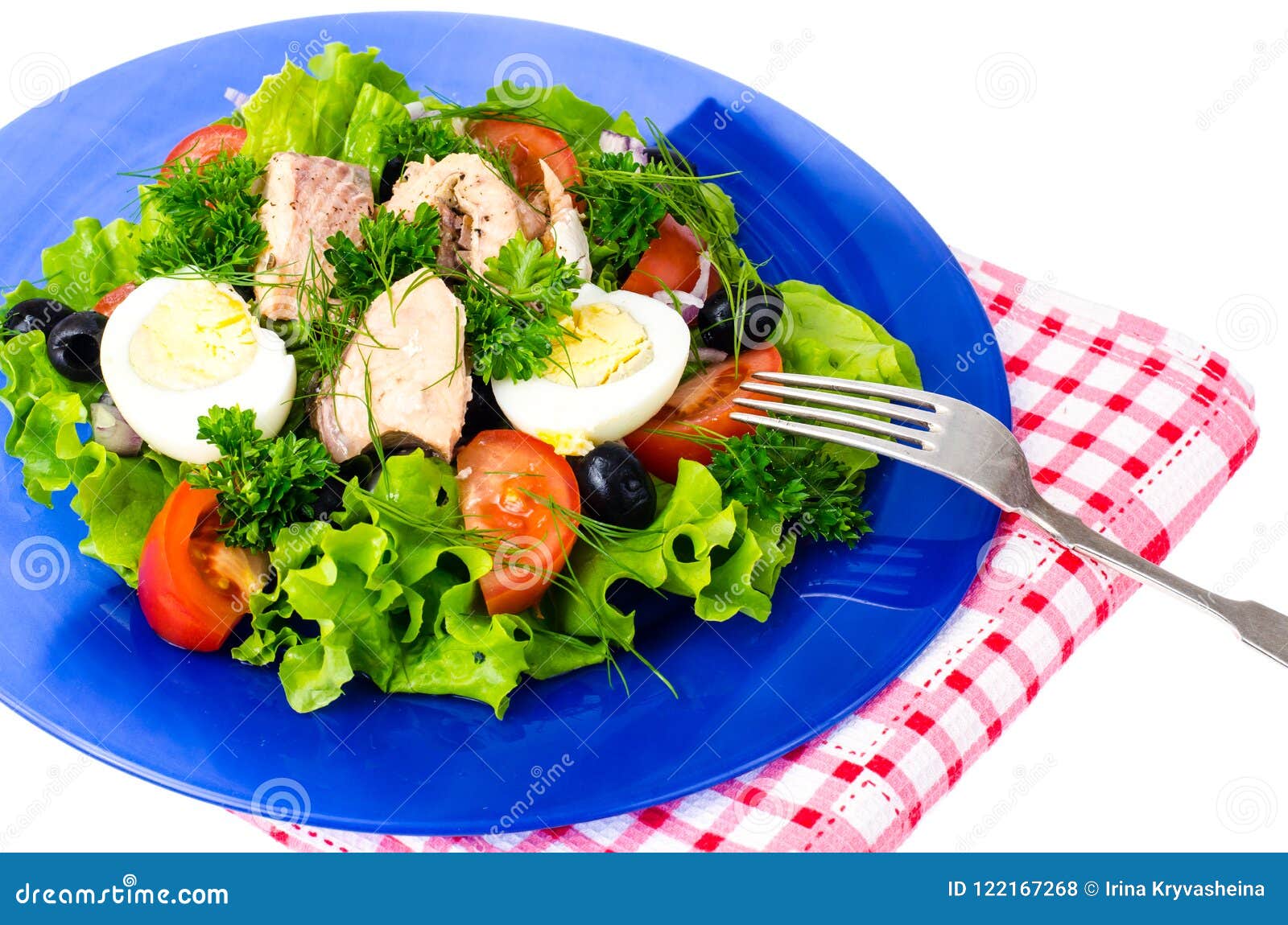 Vegetable Salad with Canned Fish Stock Photo Image of green, potatoes