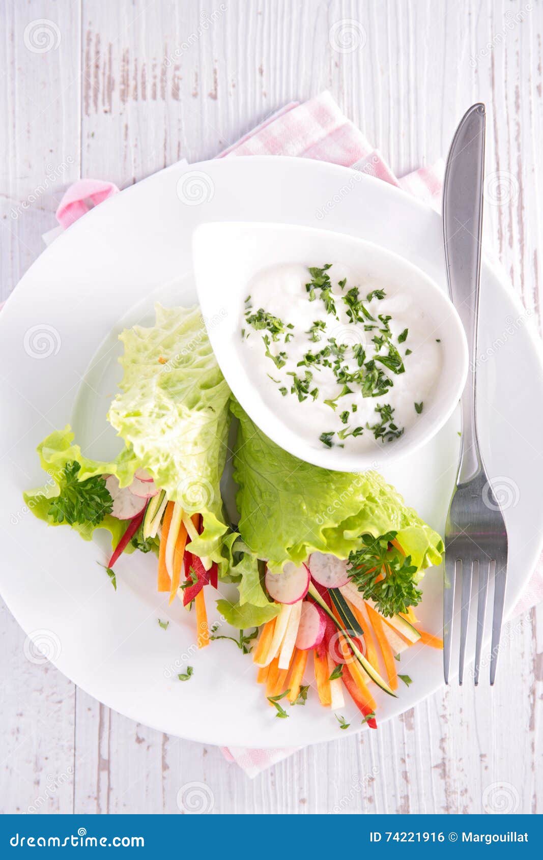 Vegetable salad and dip stock photo. Image of salad, fresh 74221916