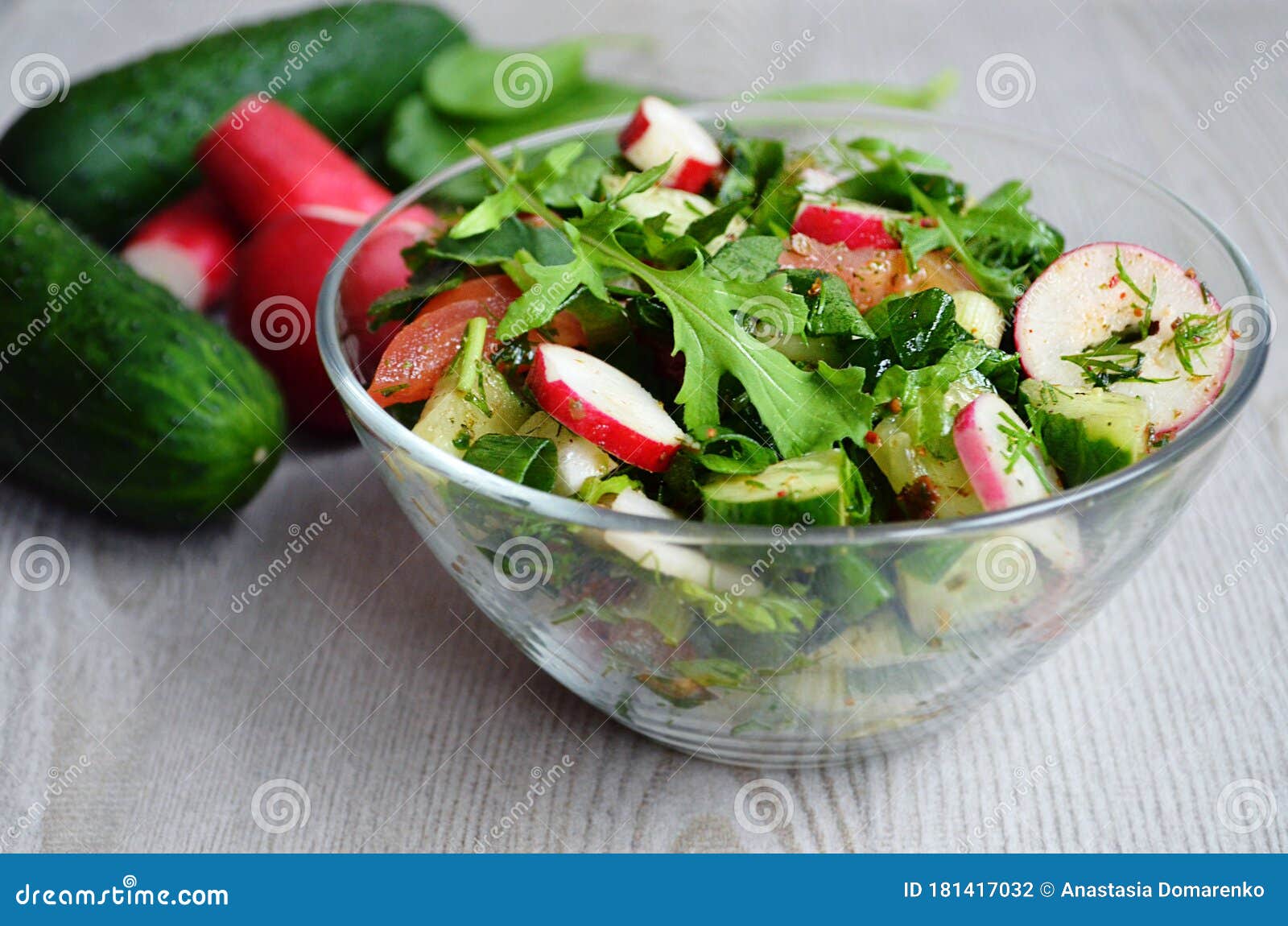 Vegetable Salad with Radish, Healthy Nutrition Stock Photo Image of