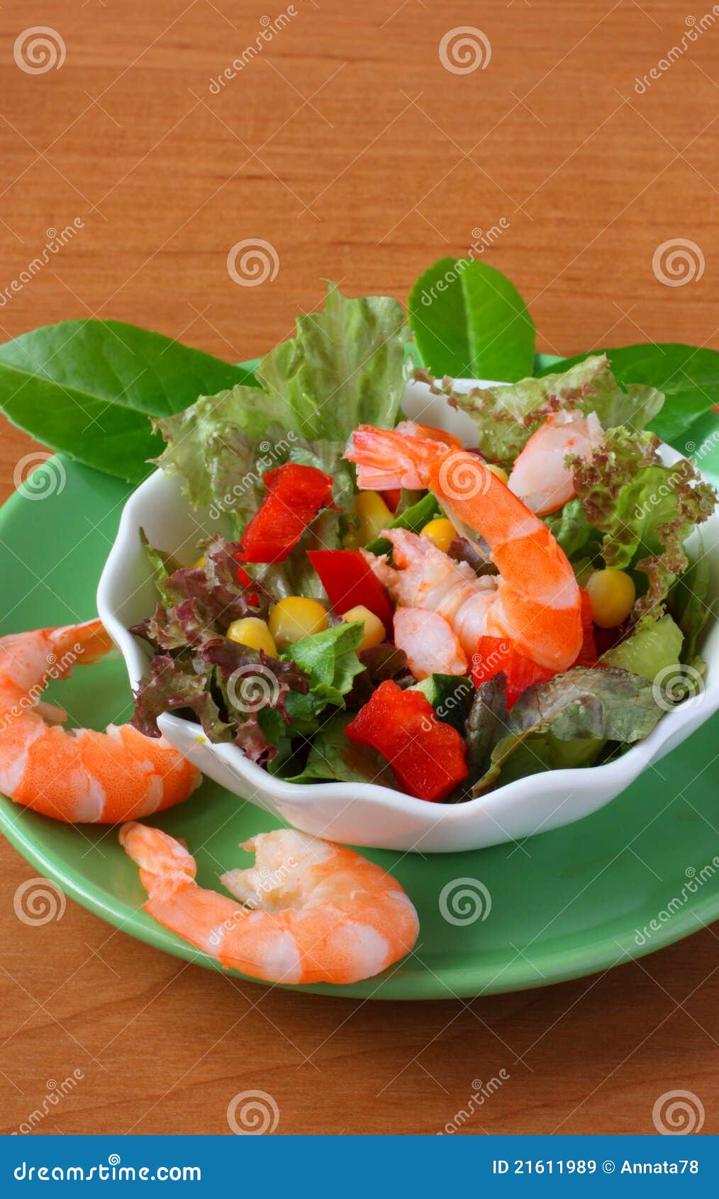 Vegetable Salad with Seafood Stock Image Image of leaf, basil 21611989