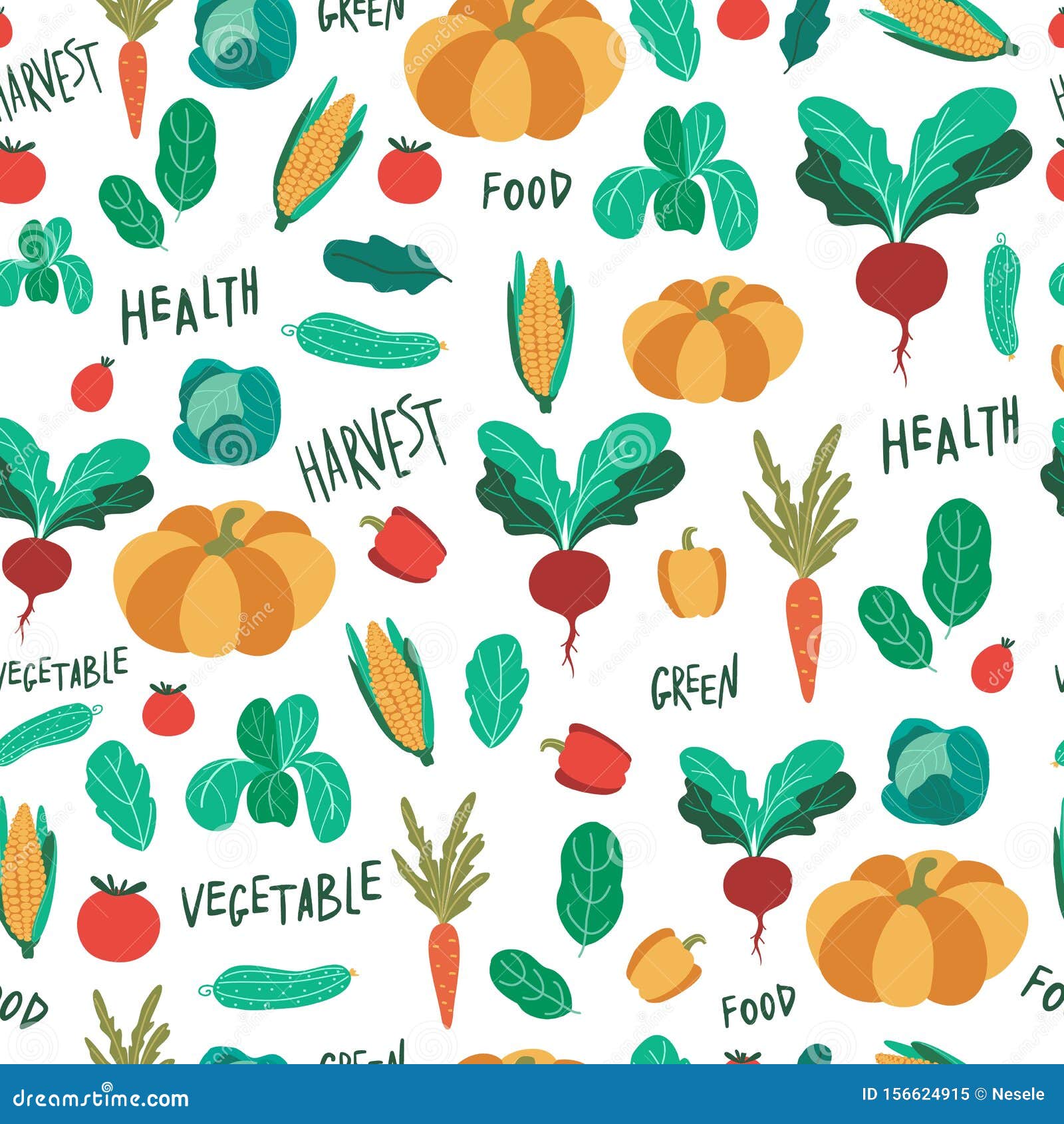 Vegetable Seamless Pattern with Tomato and Pumpkin, Cucumber and Pepper, Corn and Cabbage, Salad and Carrot. Hand Drawn Stock Vector - Illustration of green, isolated: 156624915 Vegetable Seamless Pattern with Tomato and Pumpkin, Cucumber and Pepper, Corn and Cabbage, Salad and Carrot. Hand Drawn Stock Vector - Illustration of green, isolated: 156624915